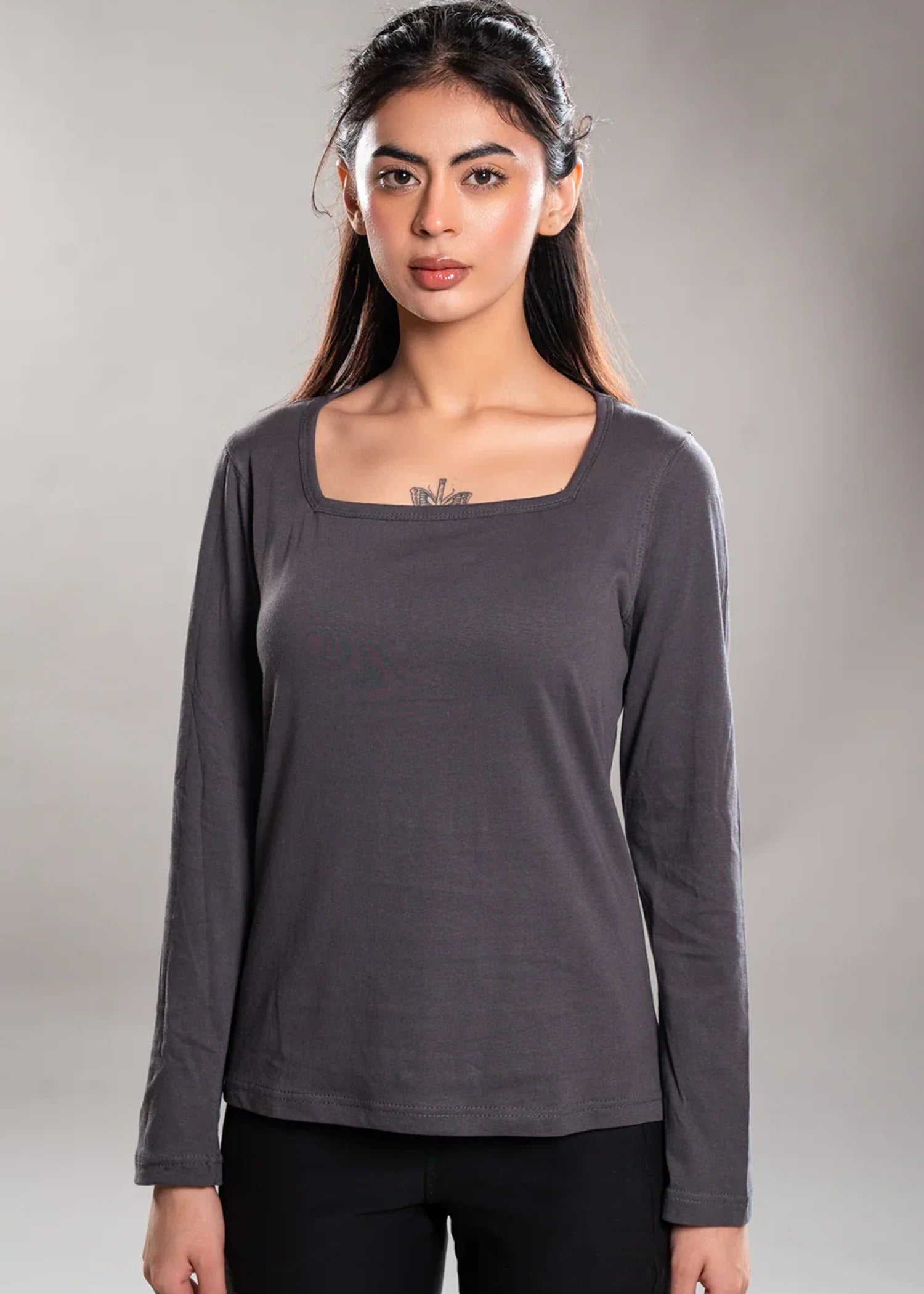 cotton T Shirt in Steel teal