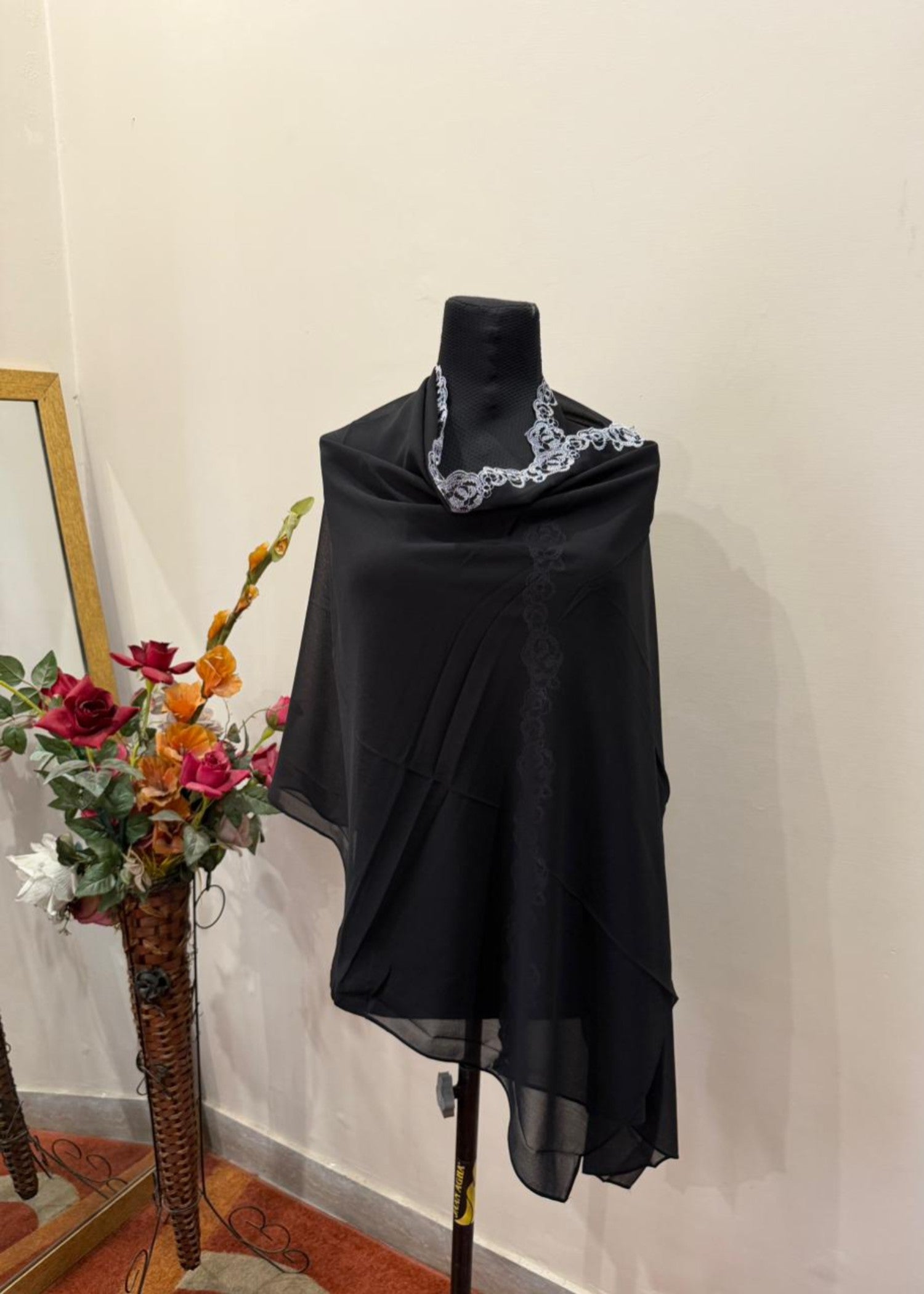 georgette chiffon Hijab in Black