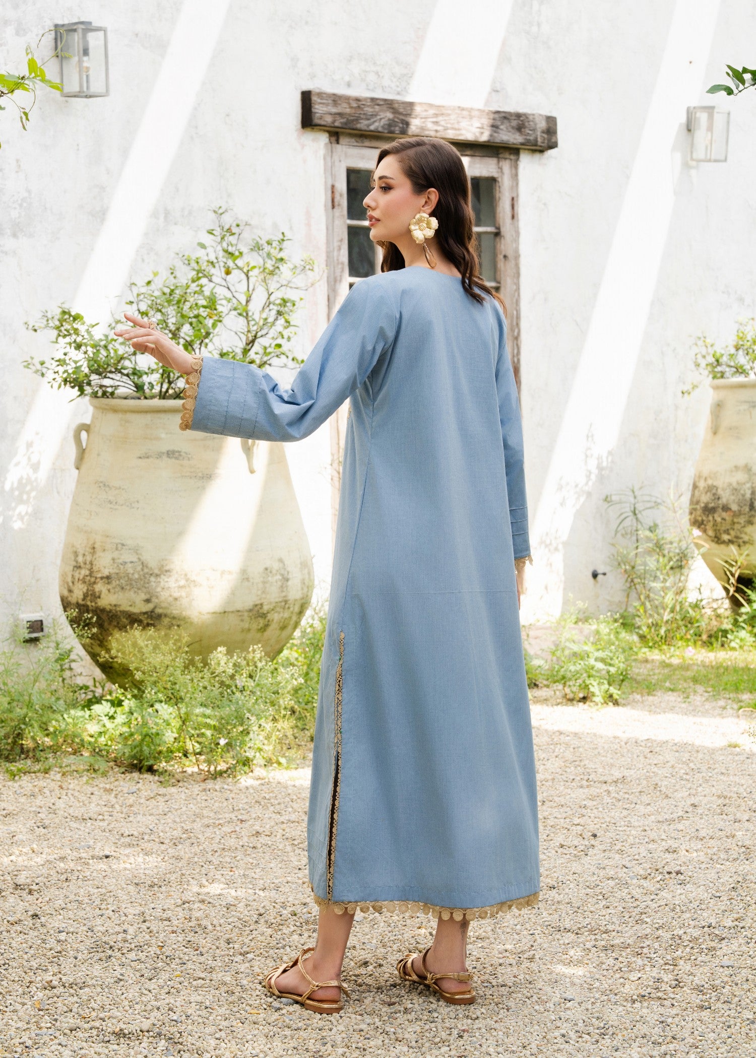 denim Kaftan in Sky blue