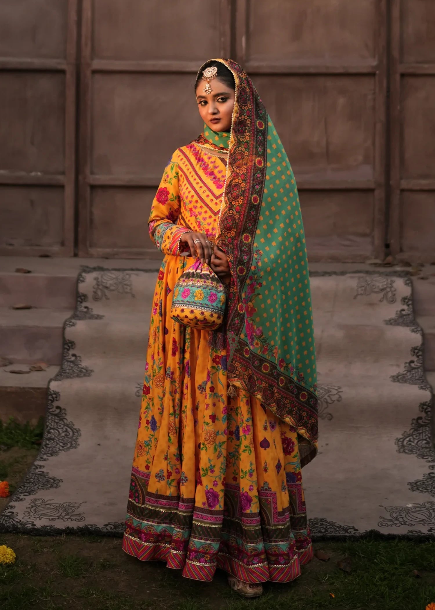 raw silk Unstitched in Mari gold