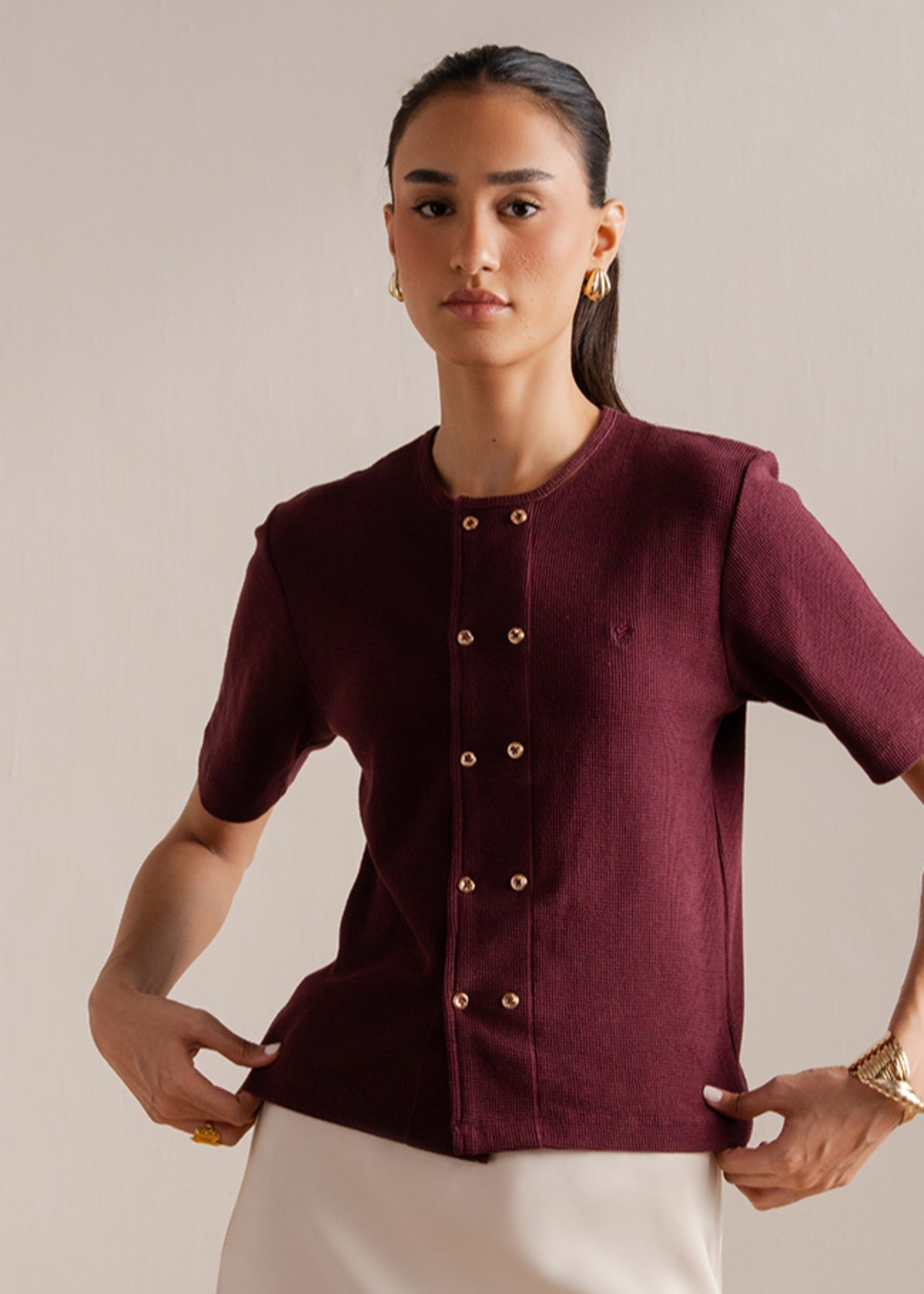 cotton Cardigan in Brown