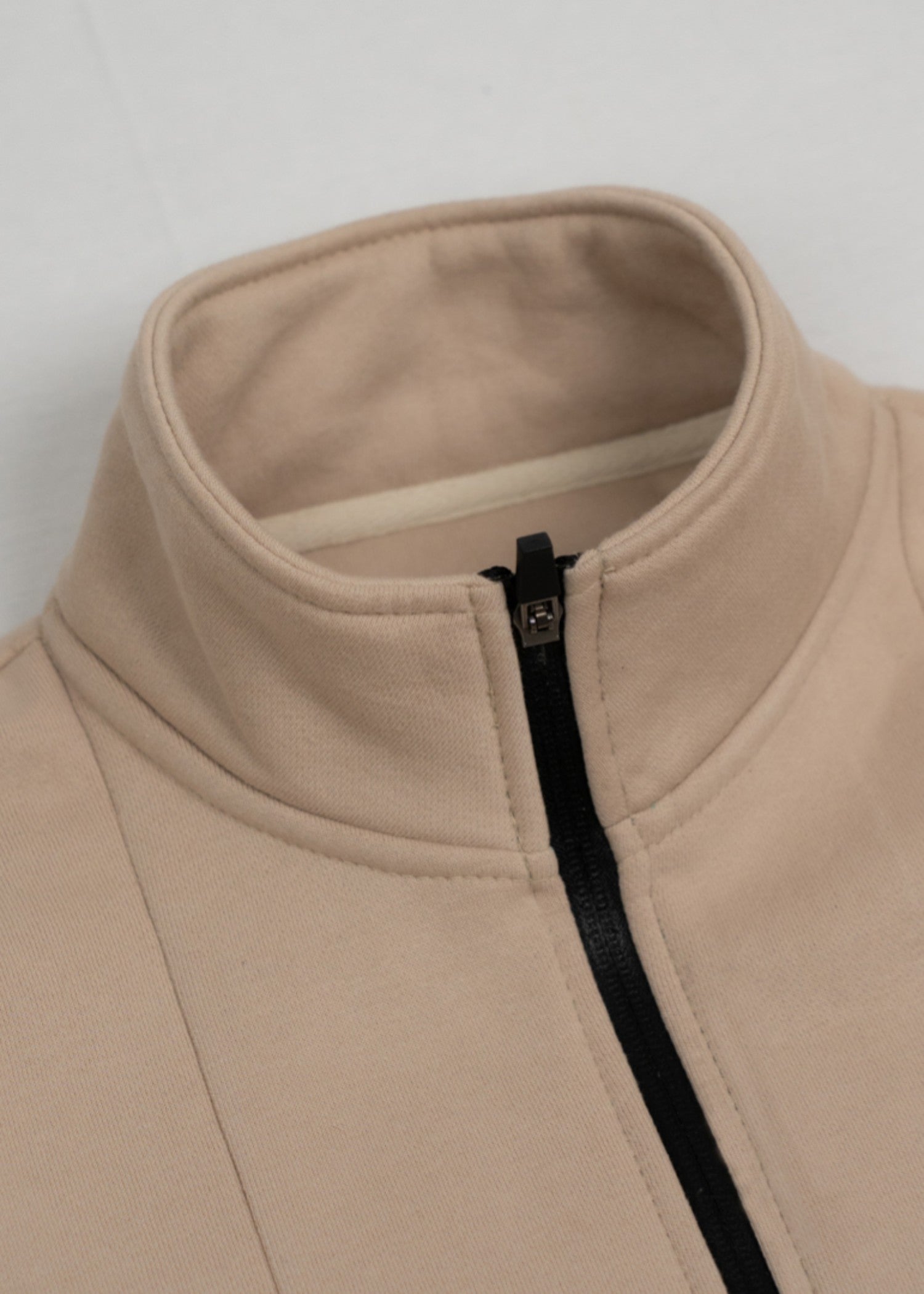 fleece jersey knit Sweatshirt in Beige