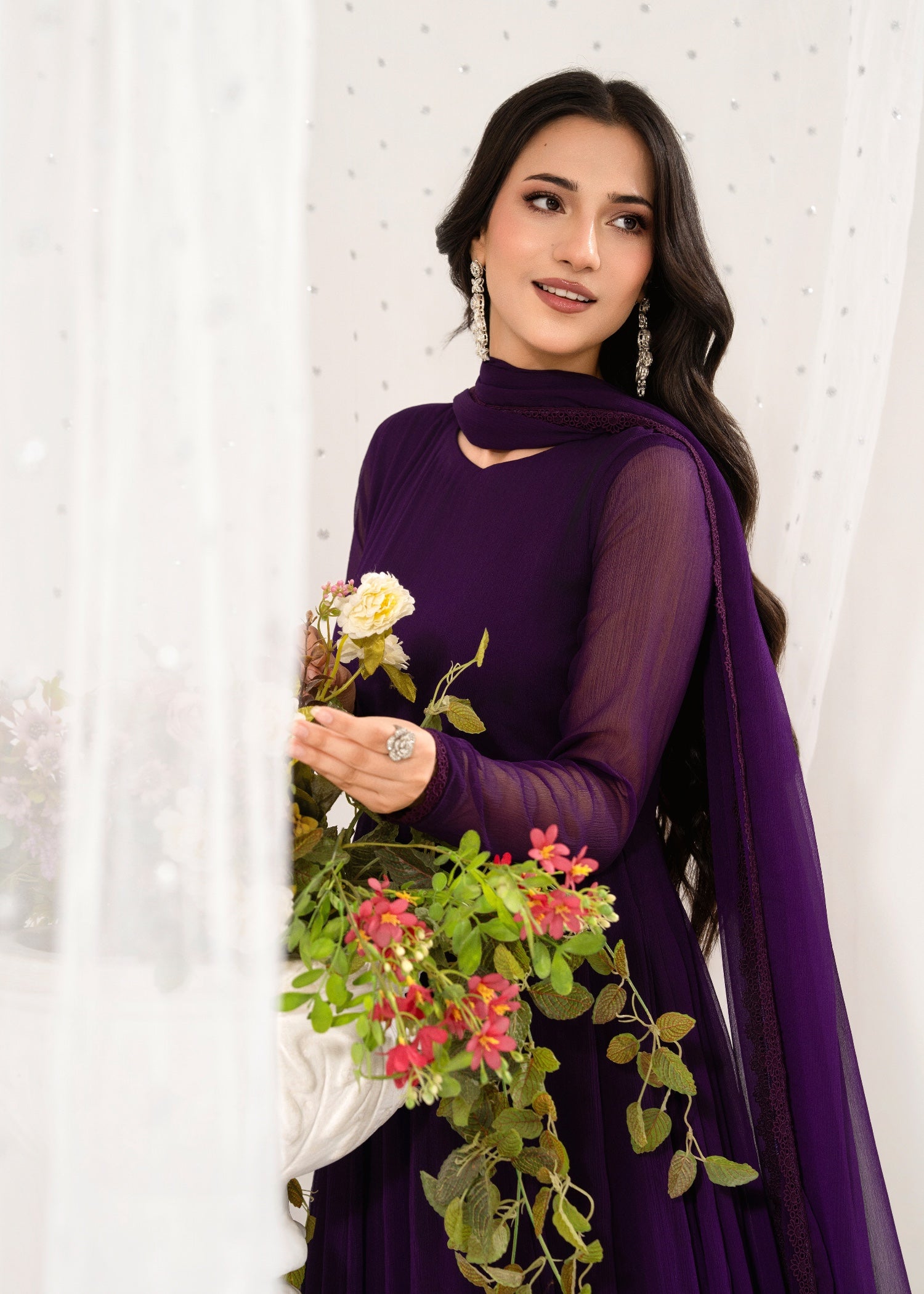 chiffon Maxi in Purple rain