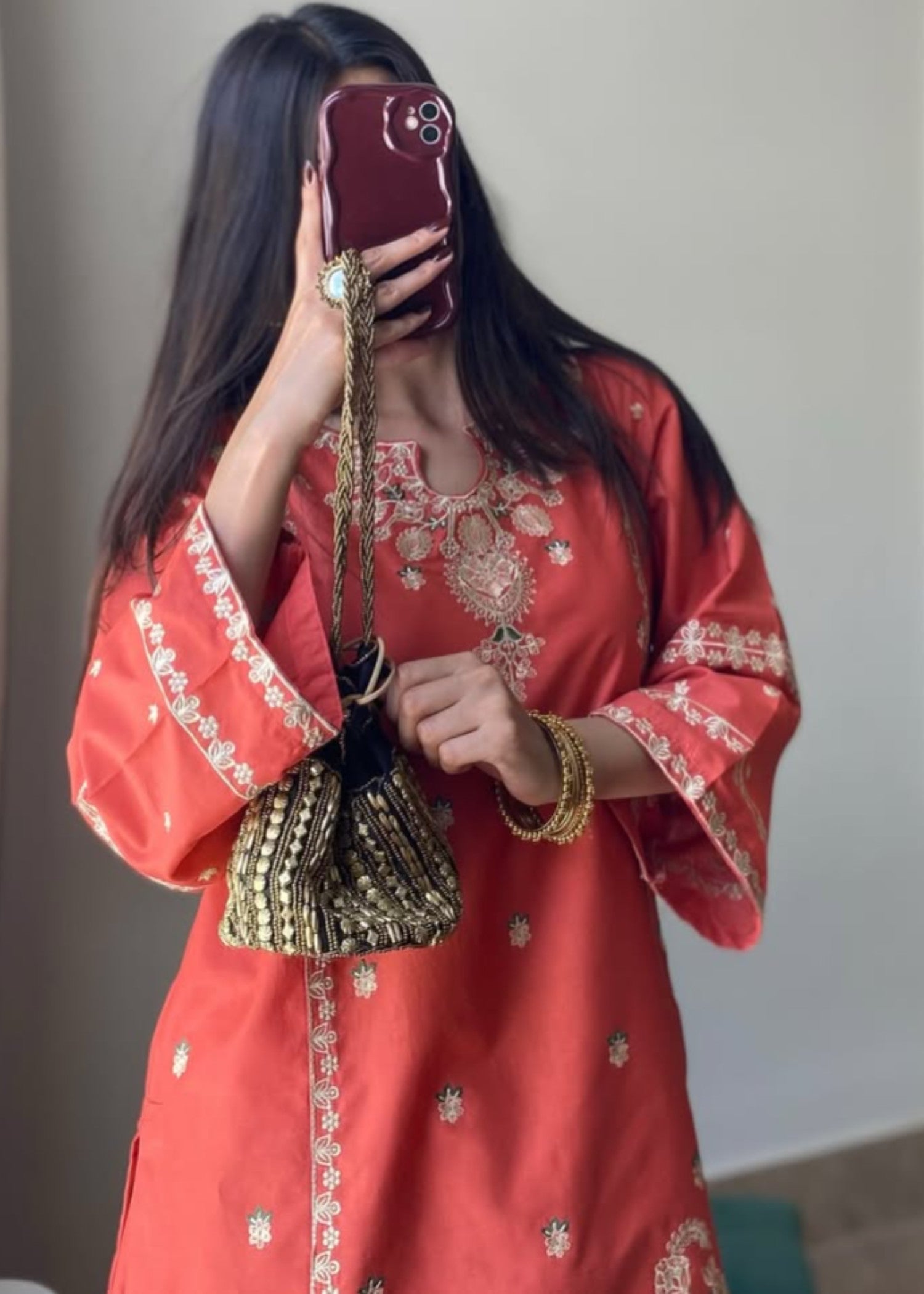 linen Kurta Set in Taffy pink