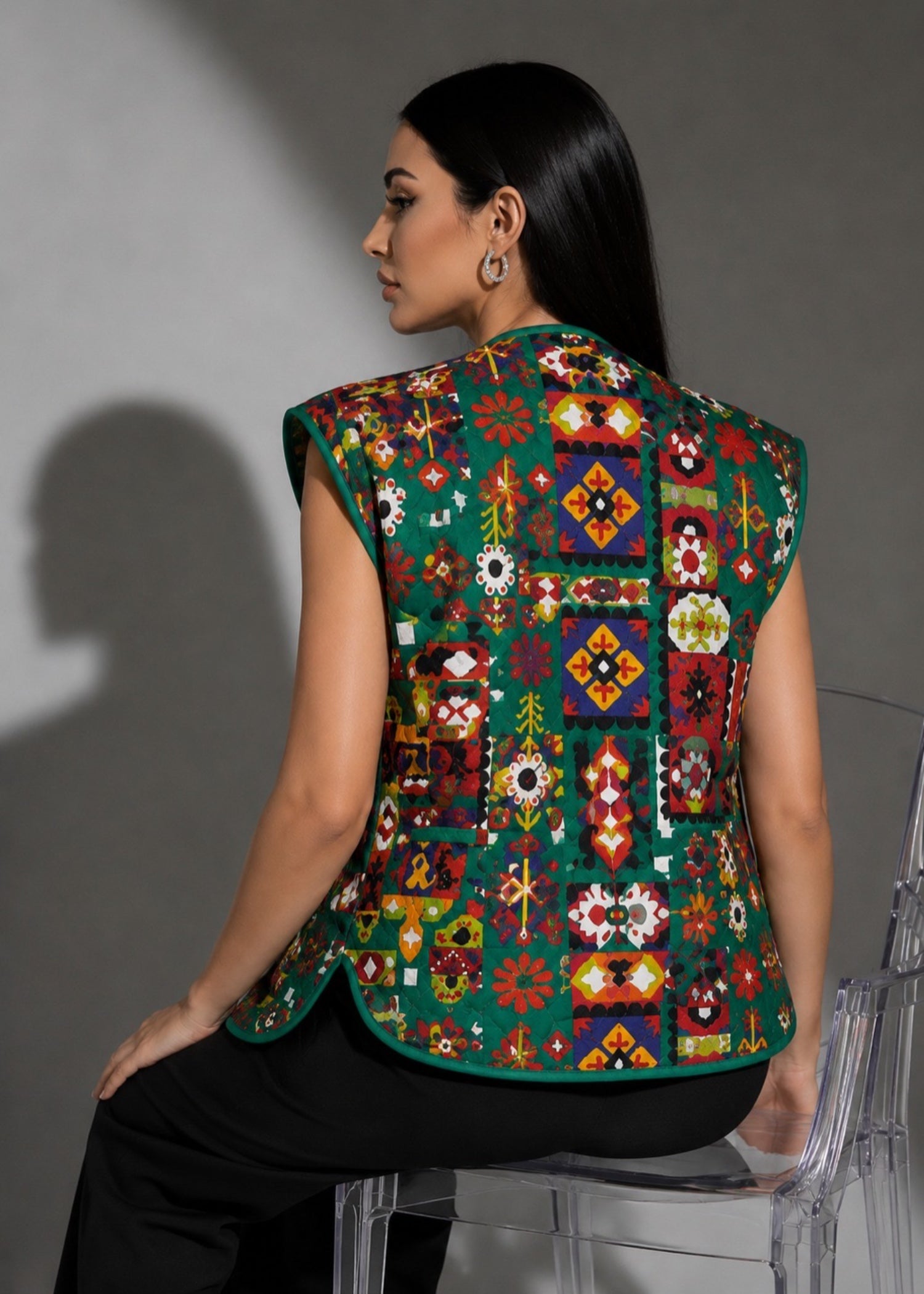 blended satin Jacket in Multi