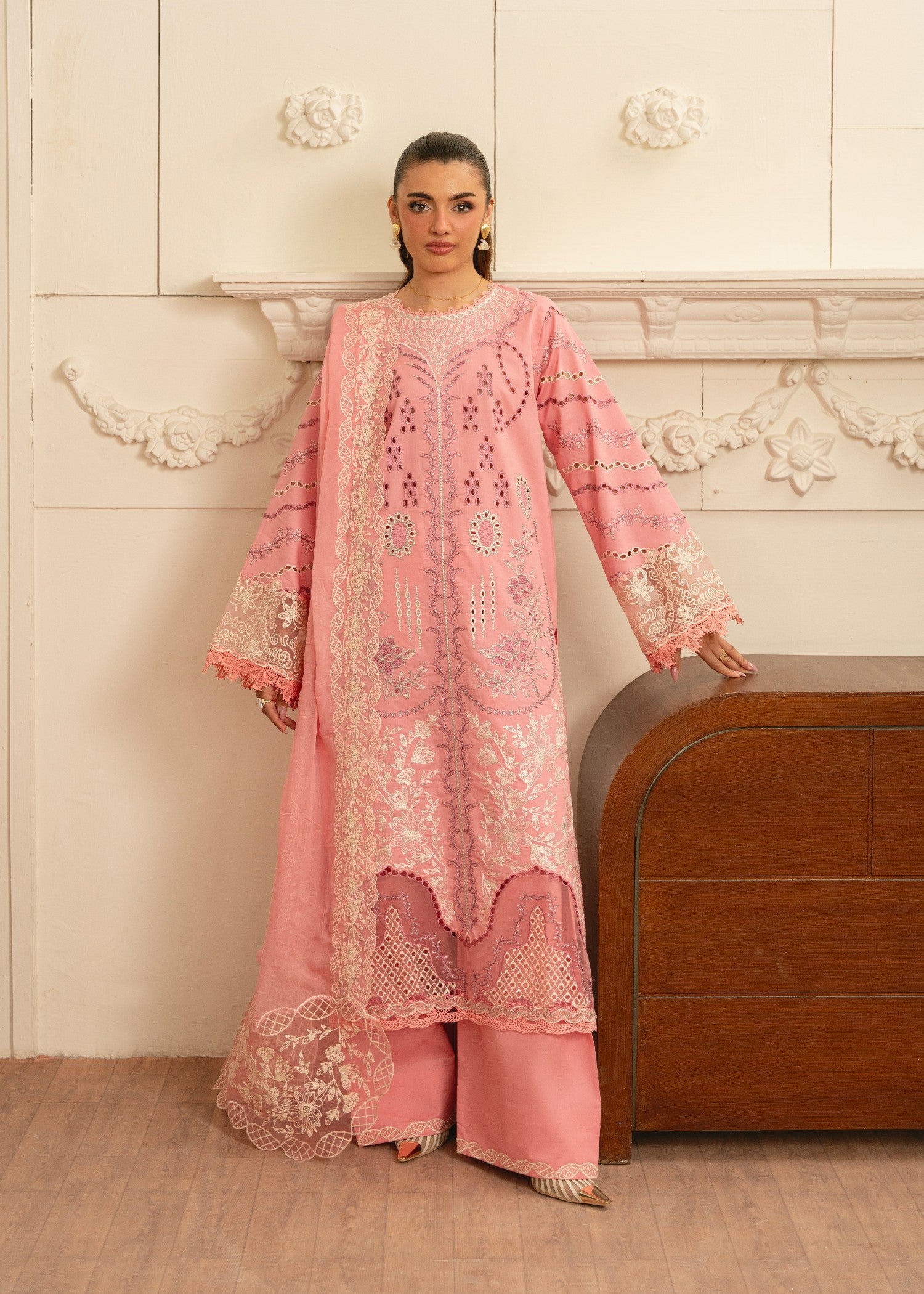 lawn Unstitched in Pink