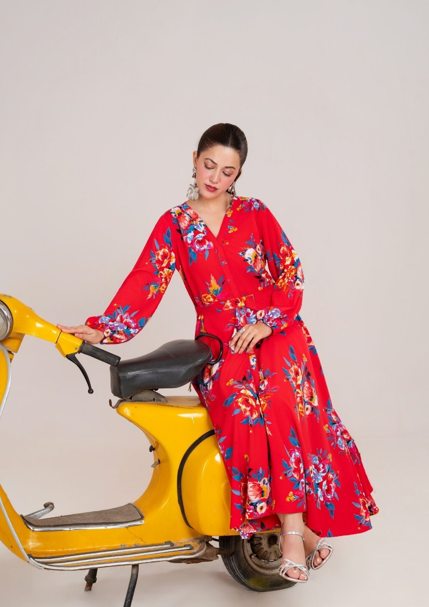 georgette Maxi in Red