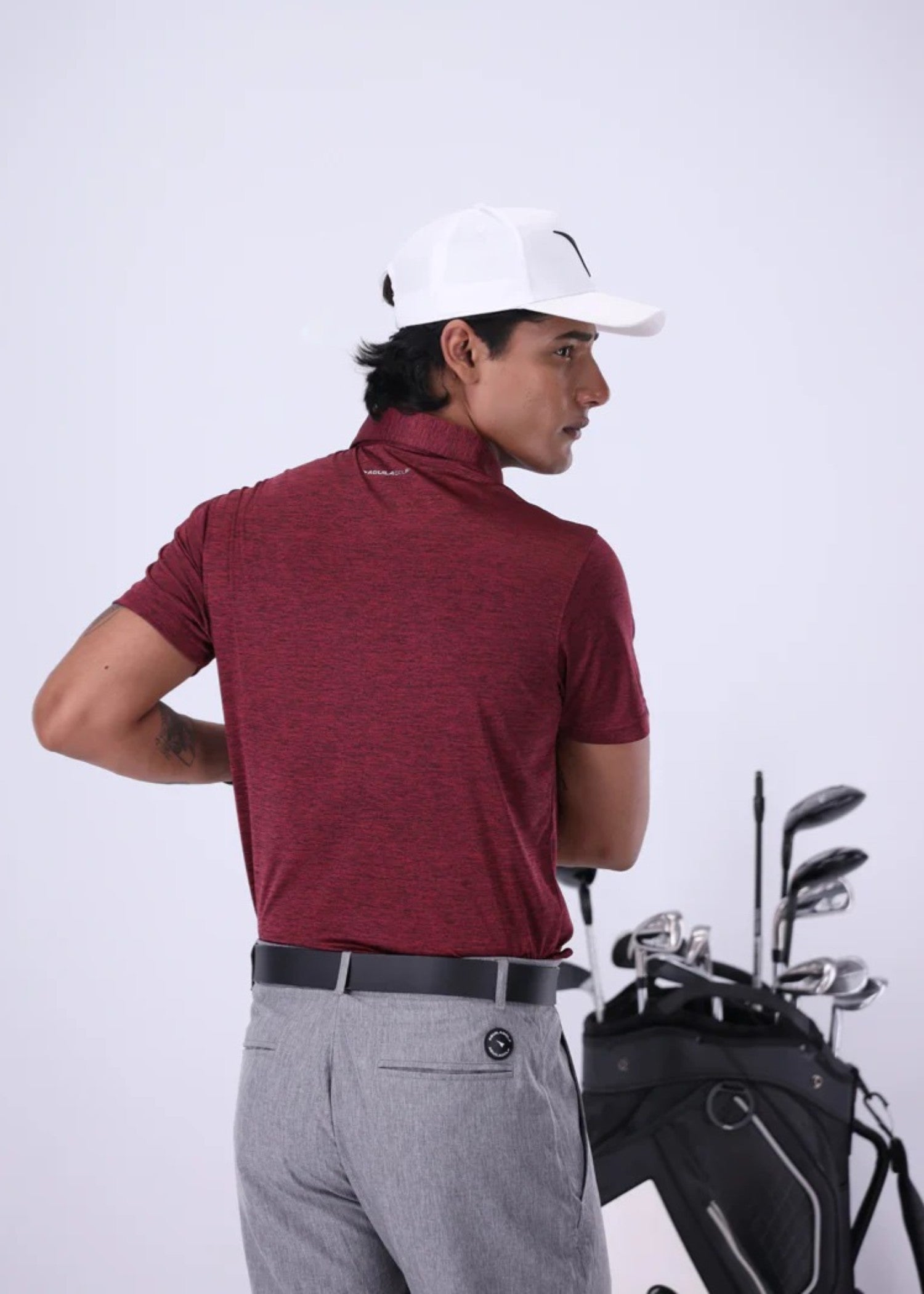 microfiber polyester Polo Shirt in Maroon