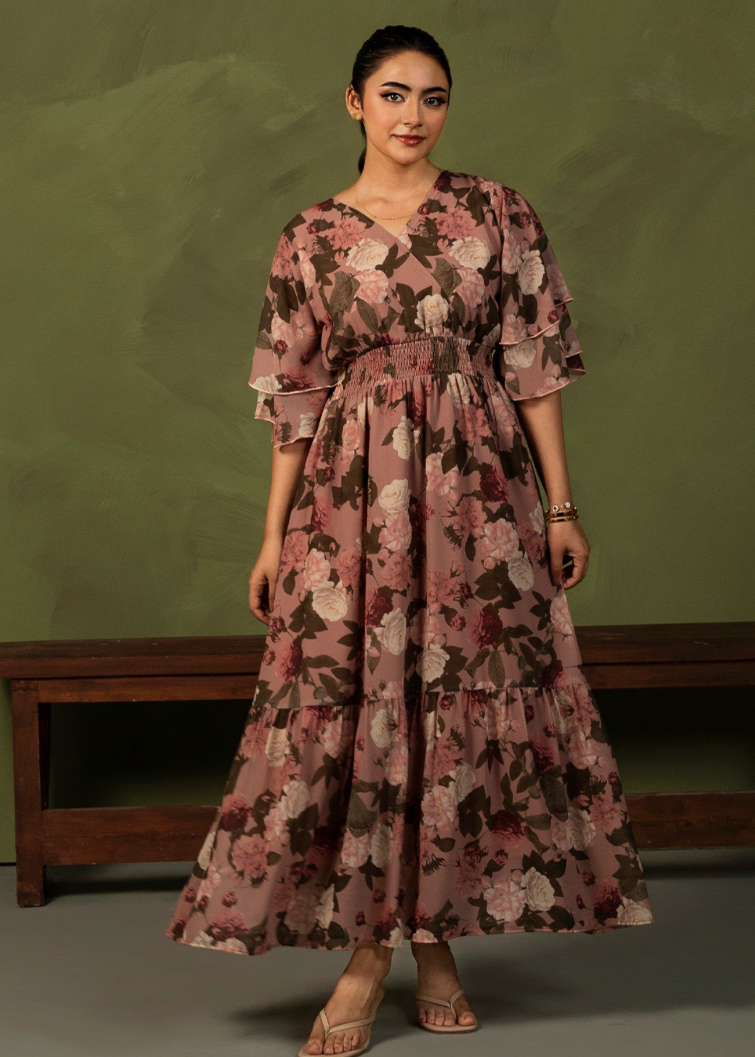georgette chiffon Dress in Pink
