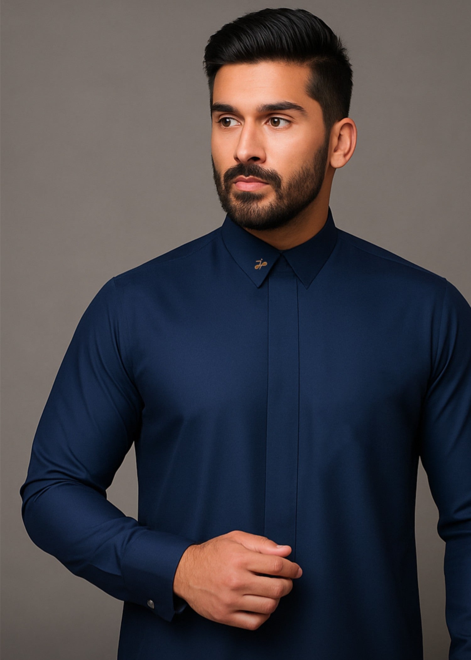 wash & wear Kurta in Navy blue