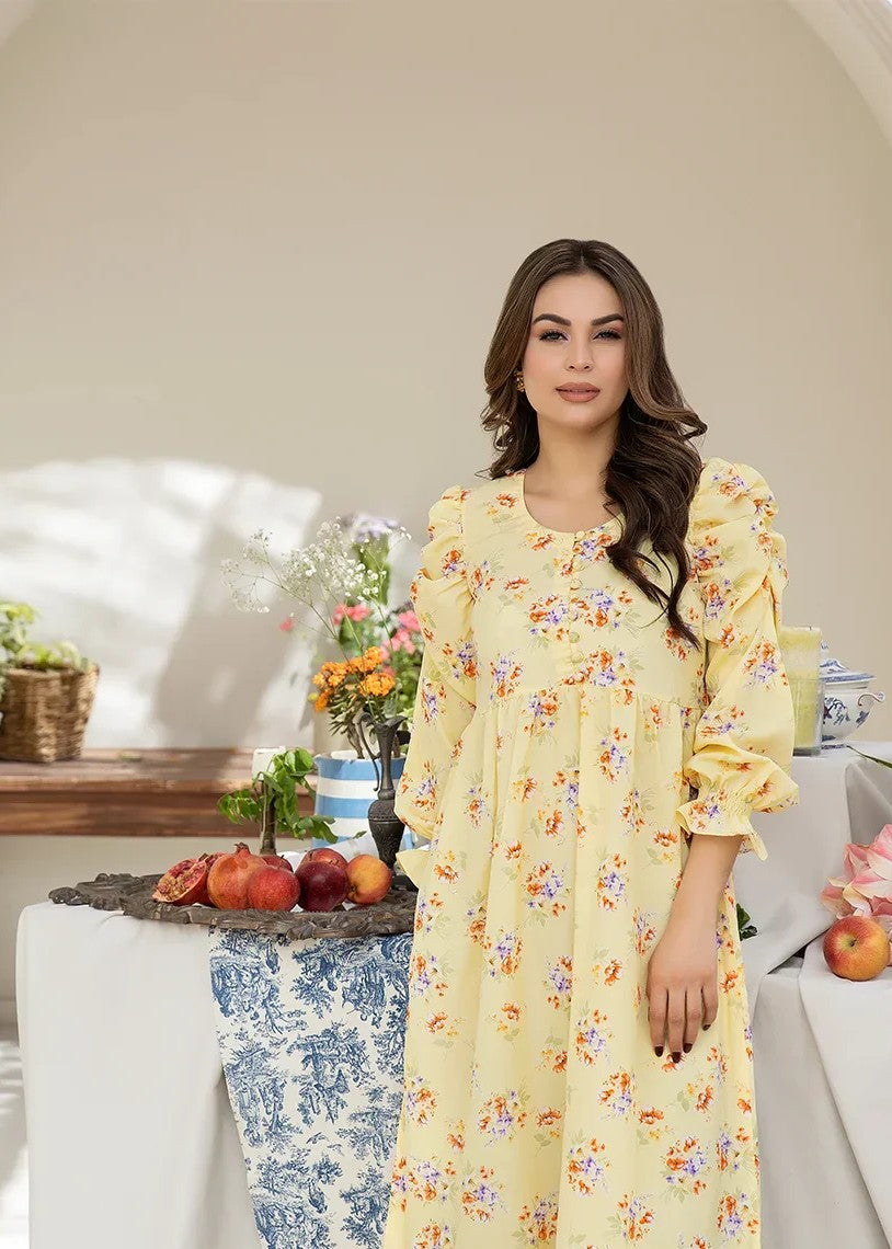 crepe Dress in Yellow