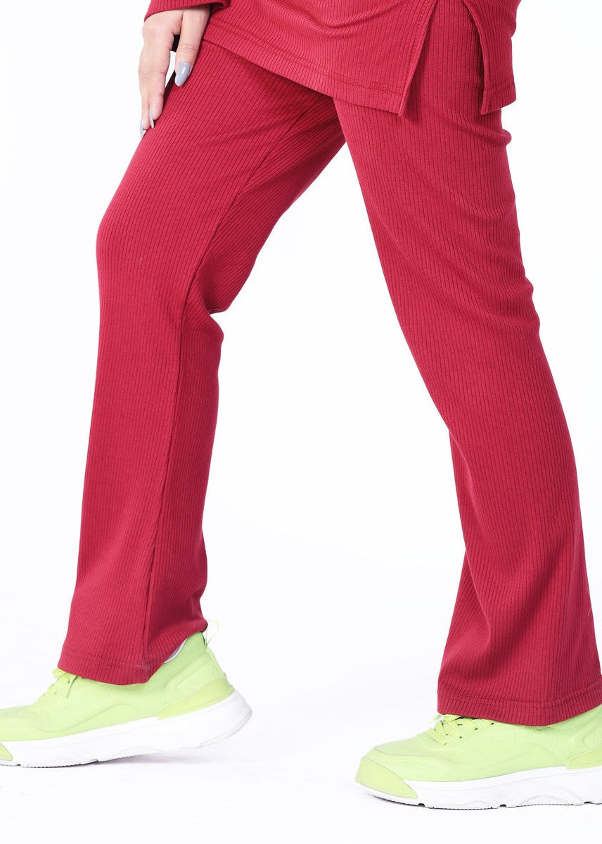 polyester Co Ord Sets in Maroon