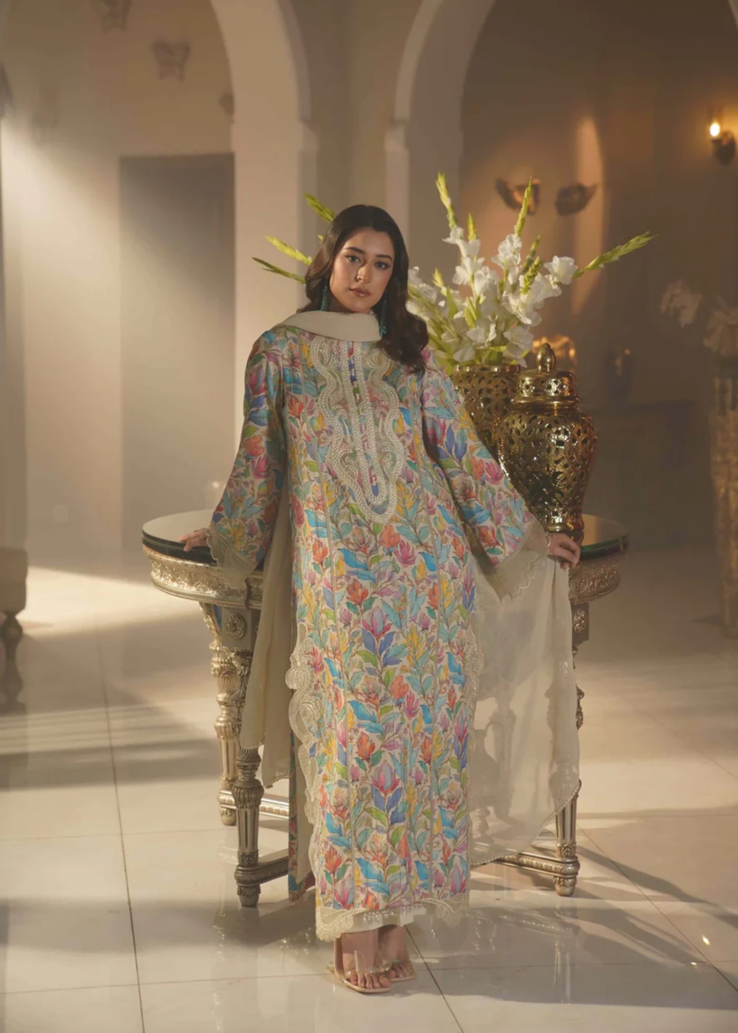 viscose linen Kurta Set in Multi