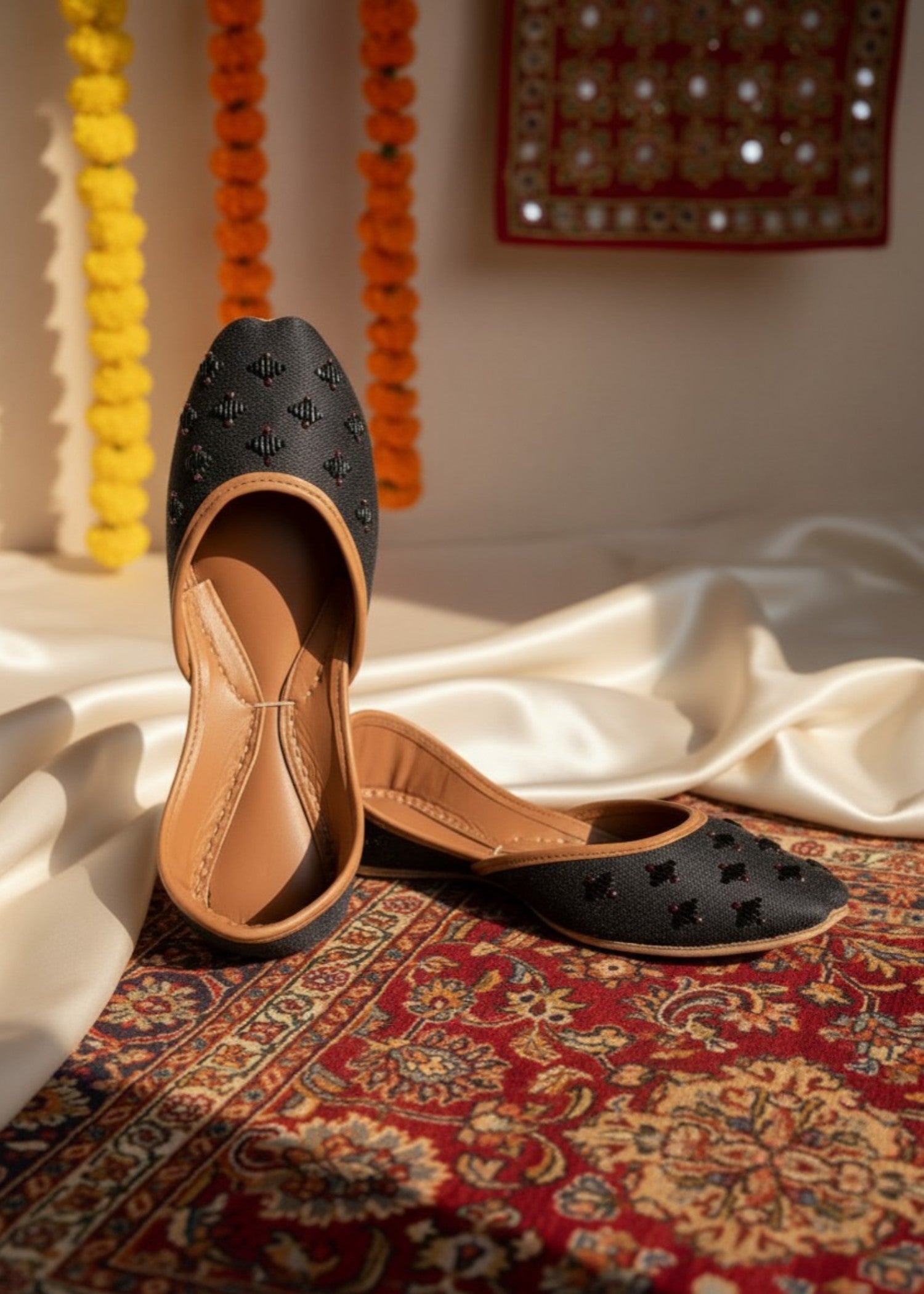 Khussa in Black by - High Quality Women Khussa FNM5868