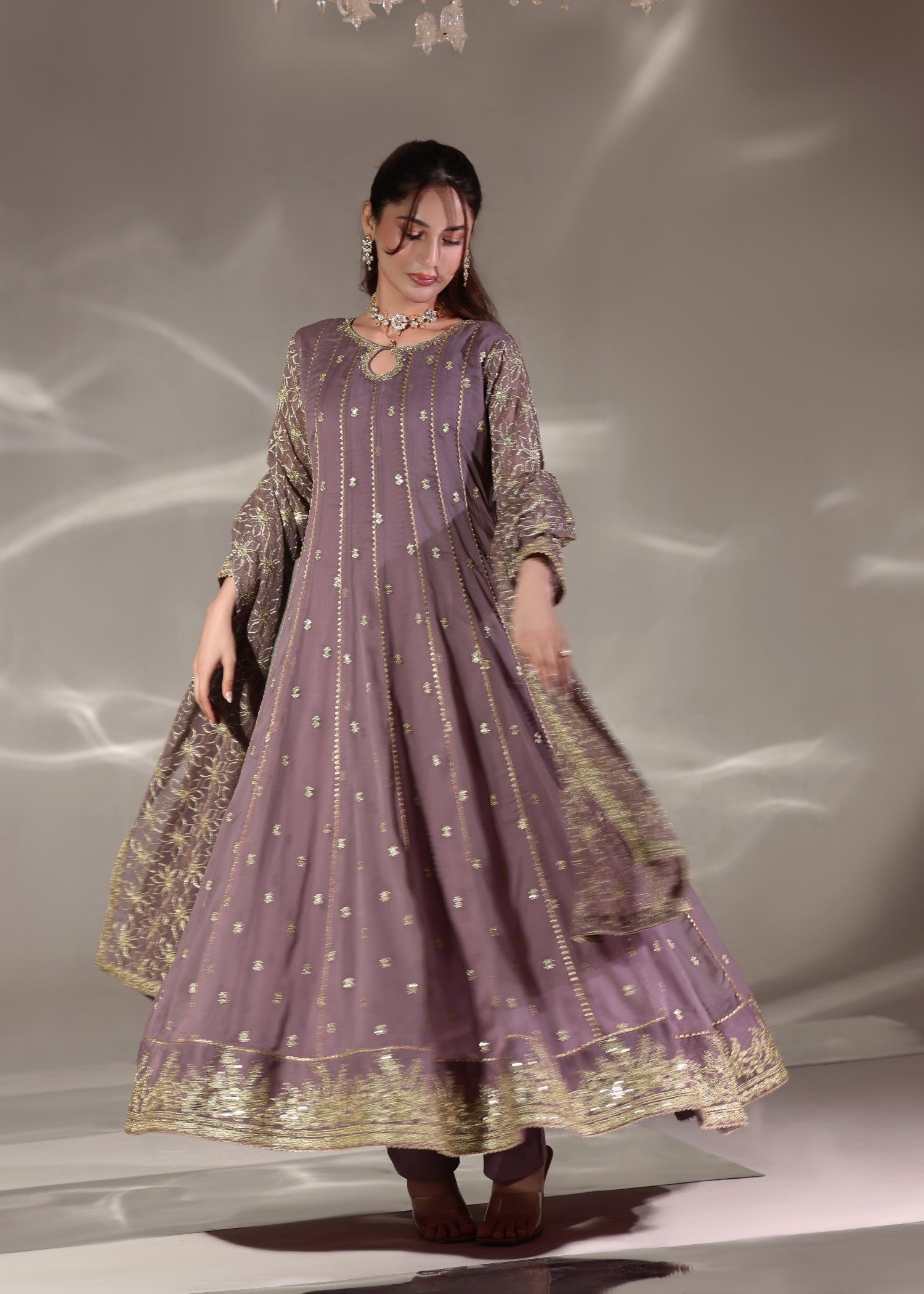 chiffon Maxi in Lavender pink