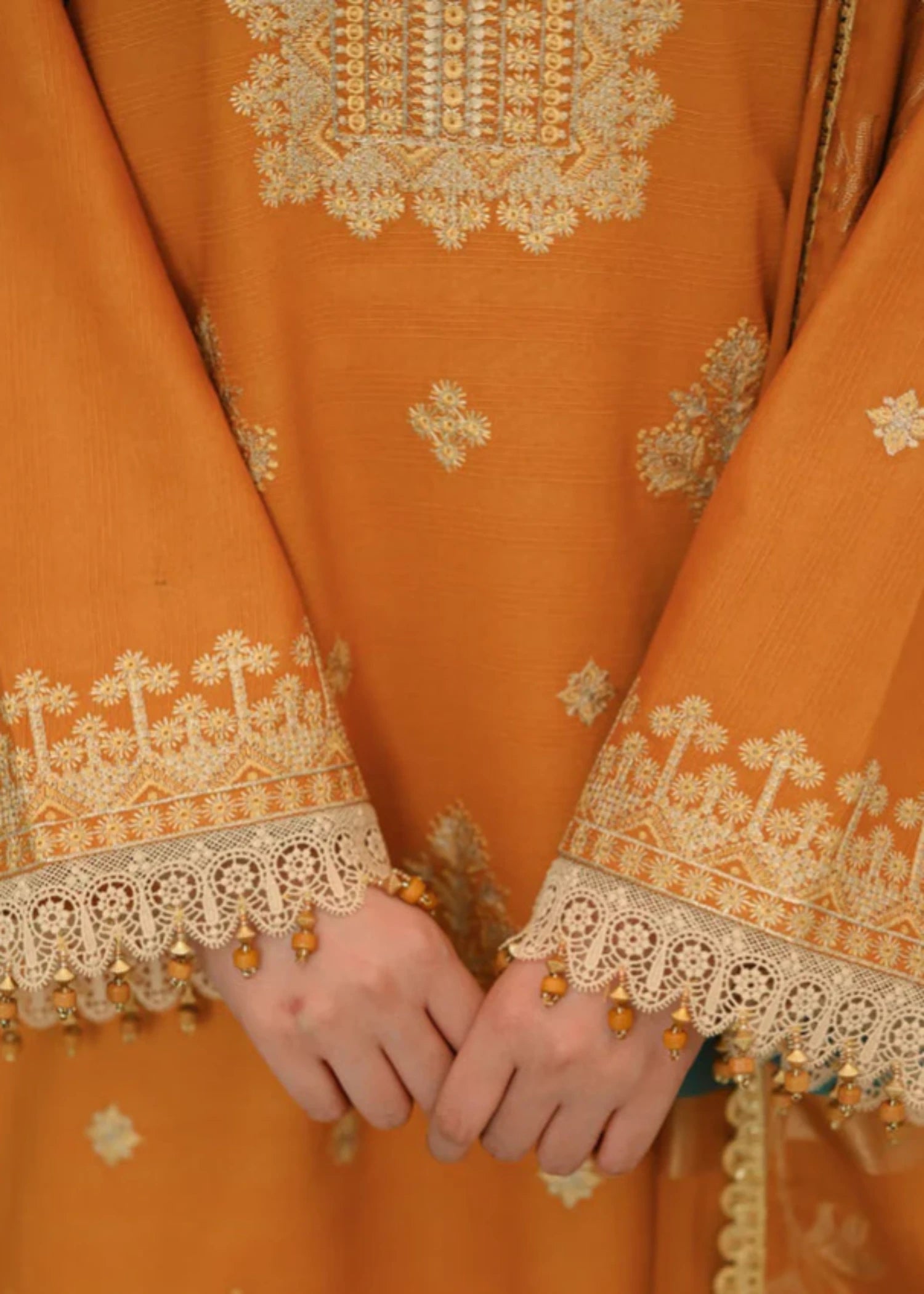 dhanak Kurta Set in Goldenrod