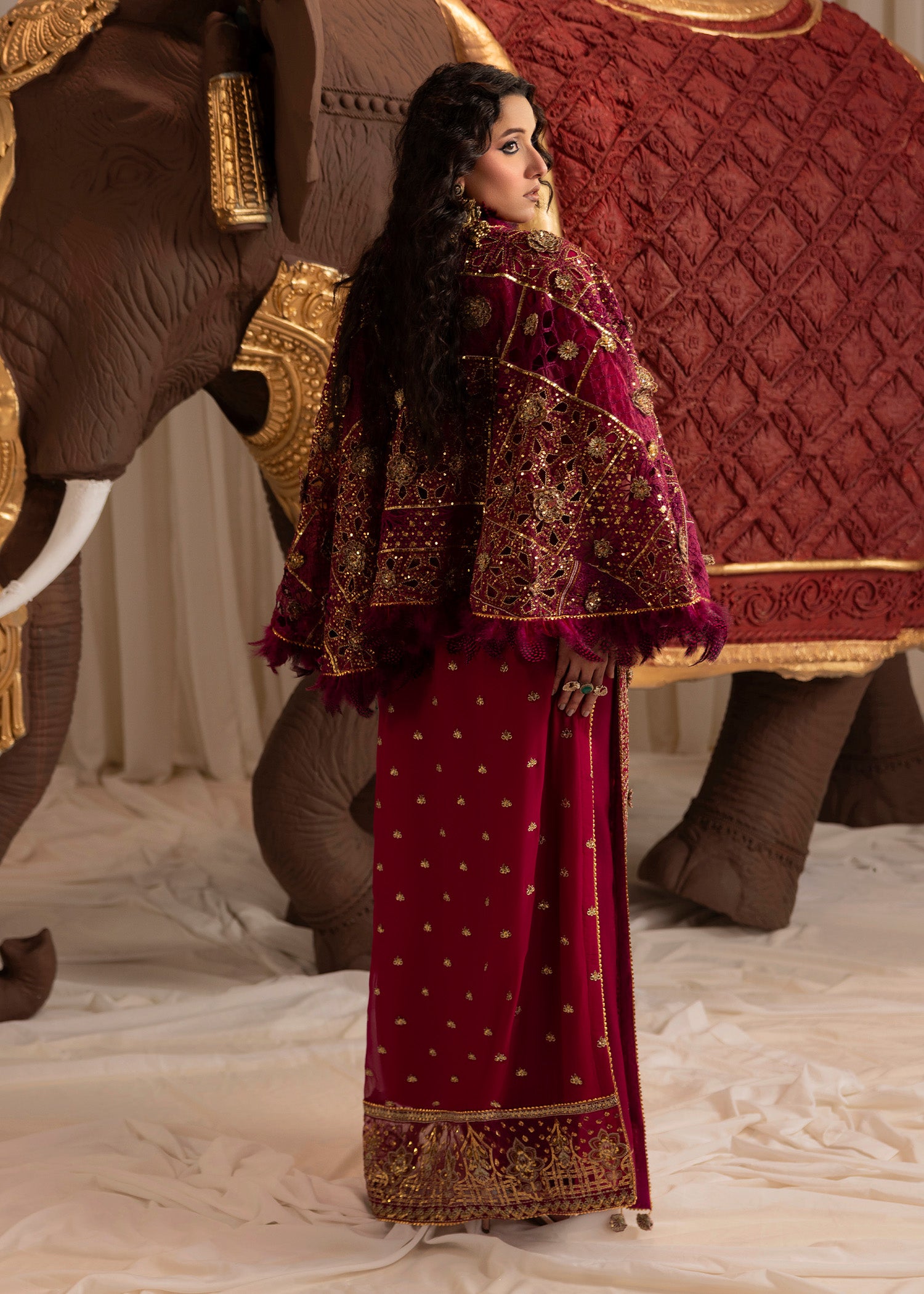 chiffon Kaftan in Purple