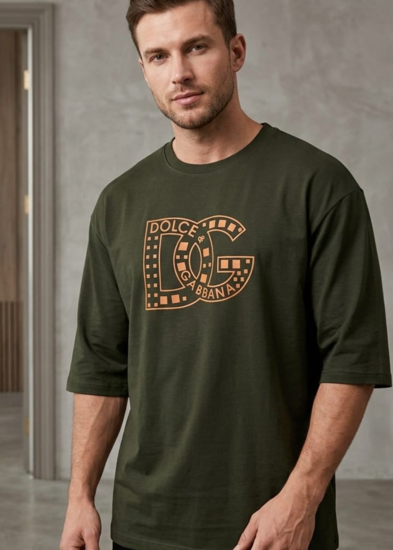 cotton jersey T Shirt in Dark green