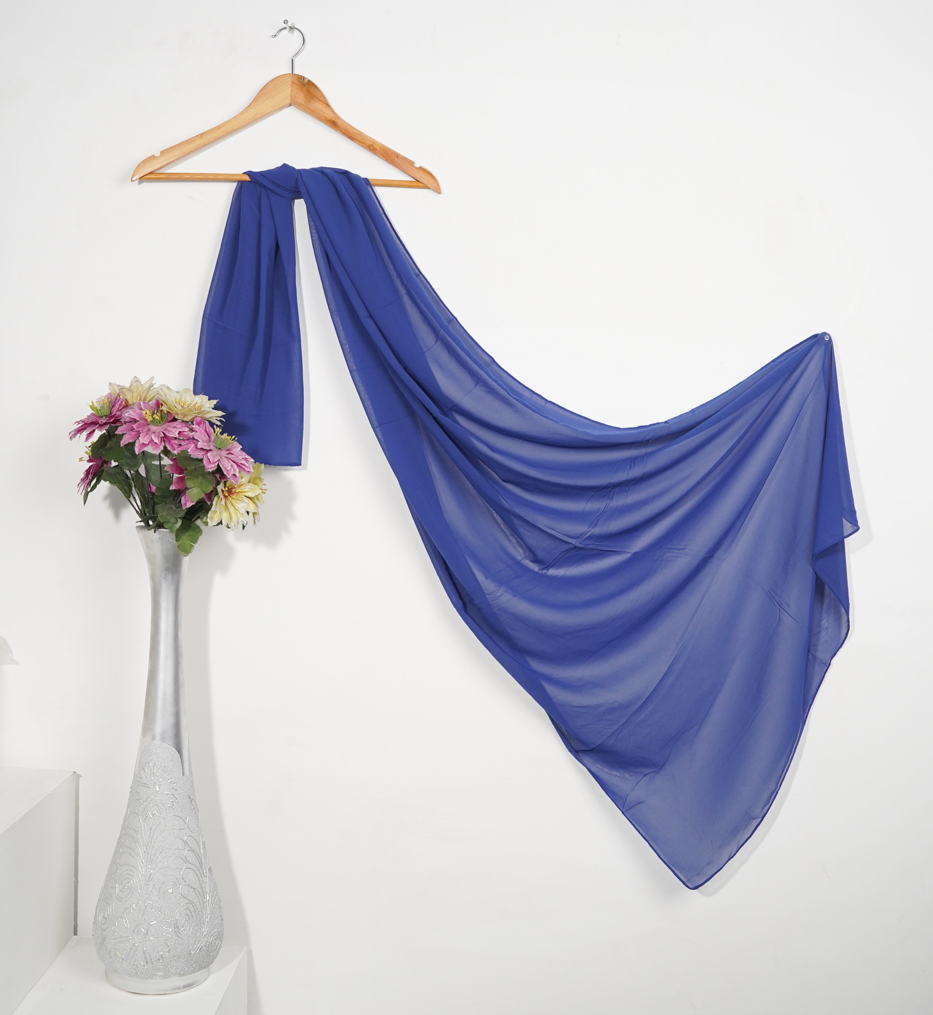 chiffon Hijab in Pacific blue