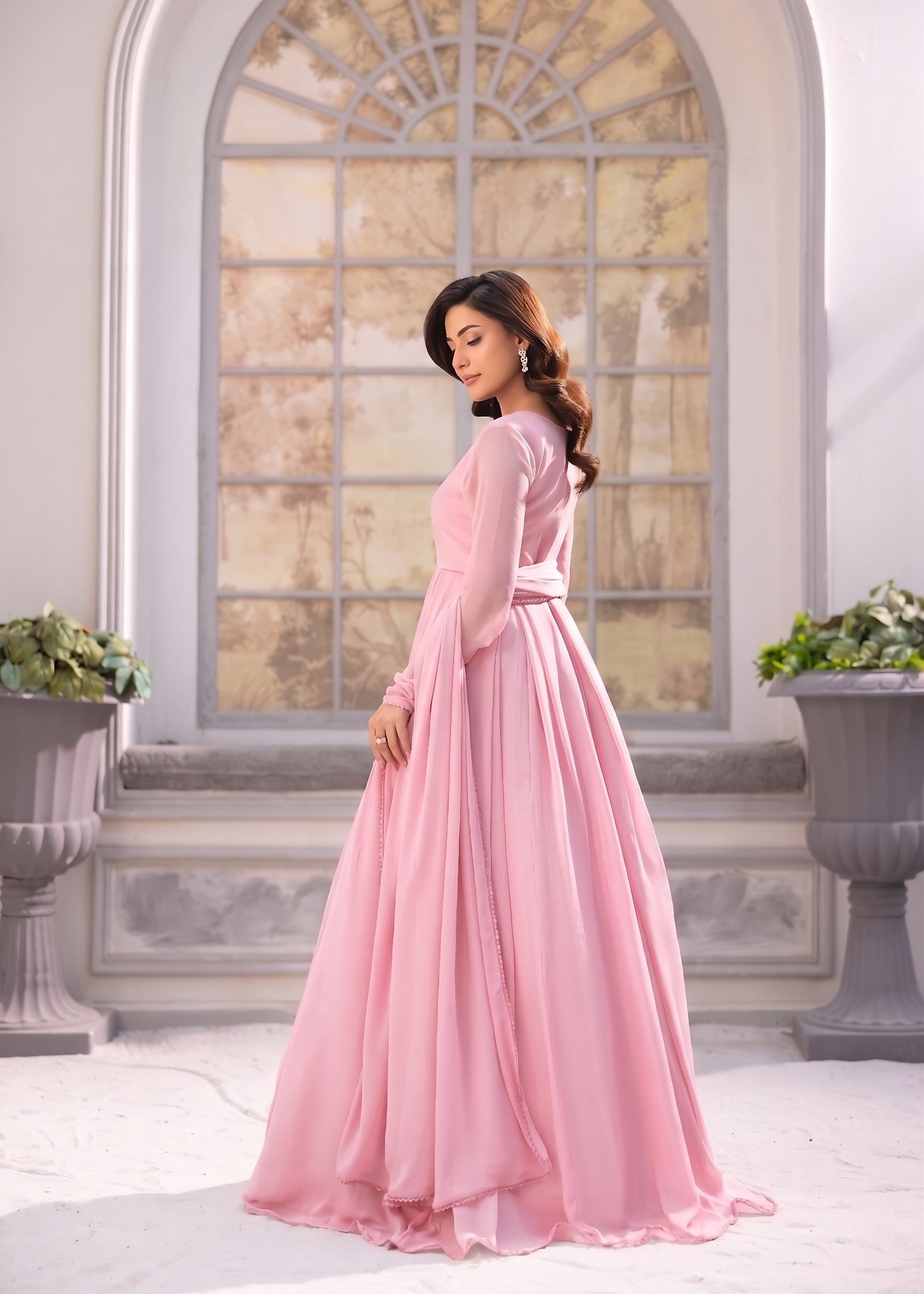 chiffon Maxi in Light pink