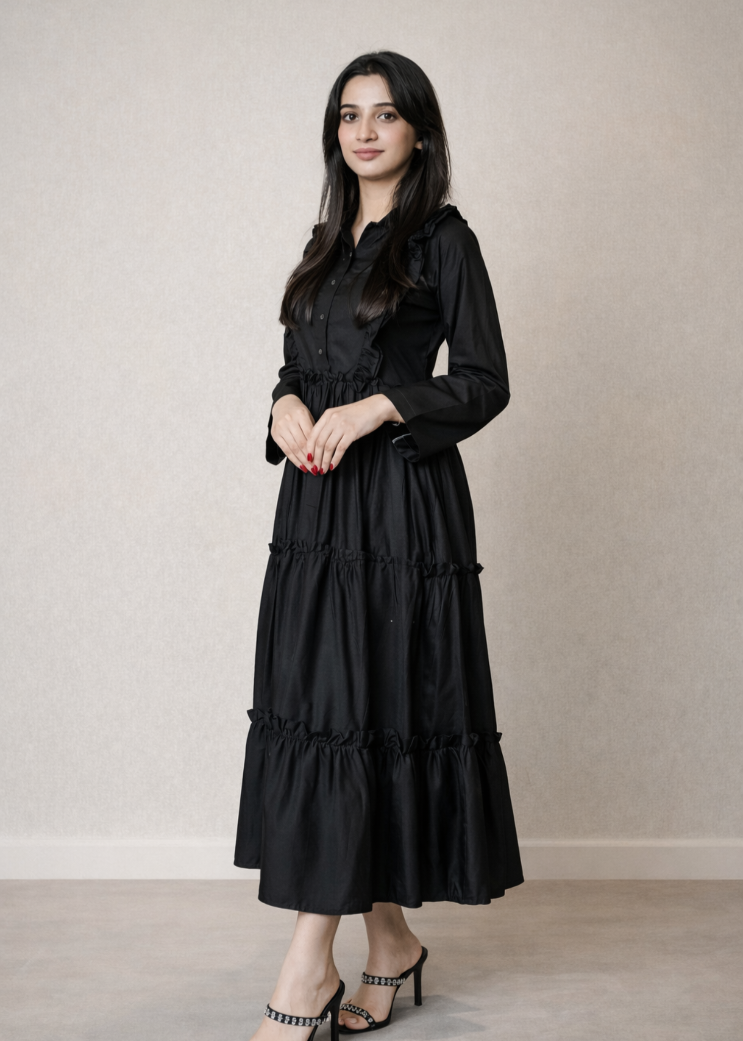 cotton Frock in Black