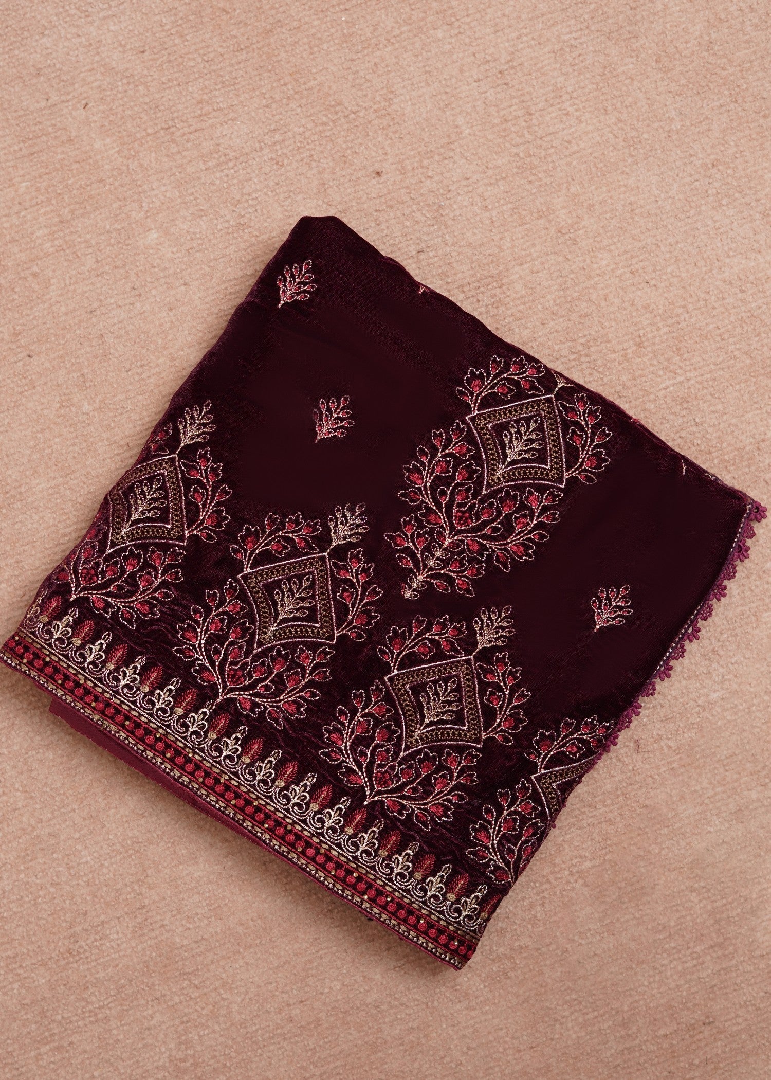 Shawl in Dark raspberry Color by - Trendy Women Shawl VFI9930