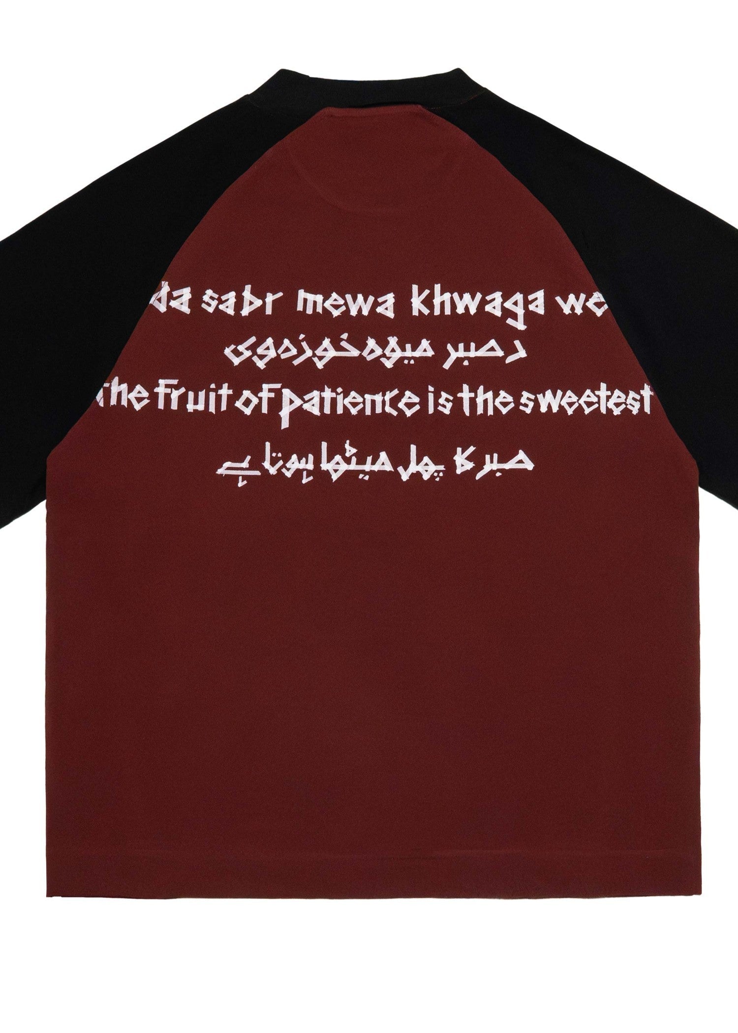 cotton T Shirt in Black, maroon
