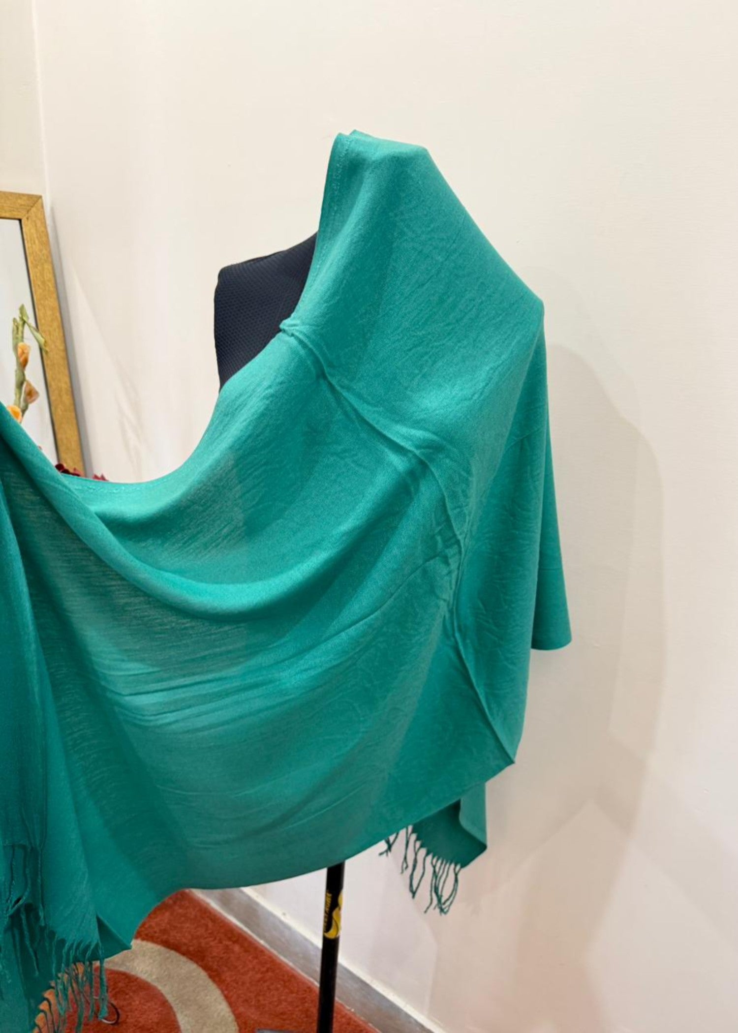 cashmere wool Hijab in Jade green