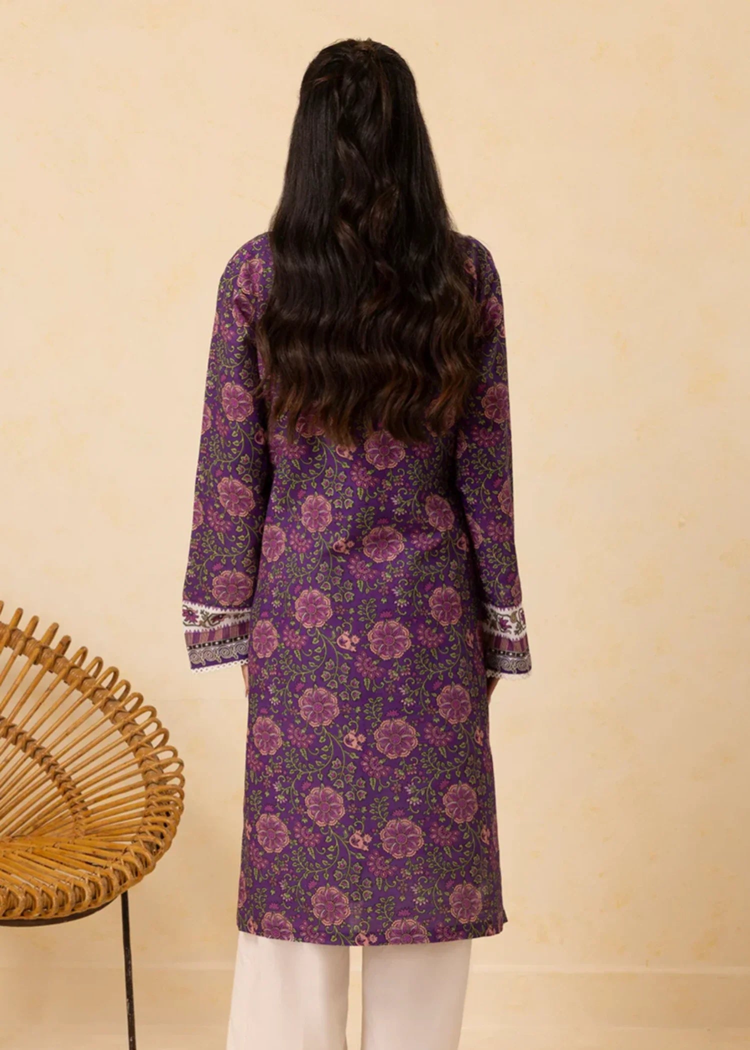khaddar Kurti in Purple