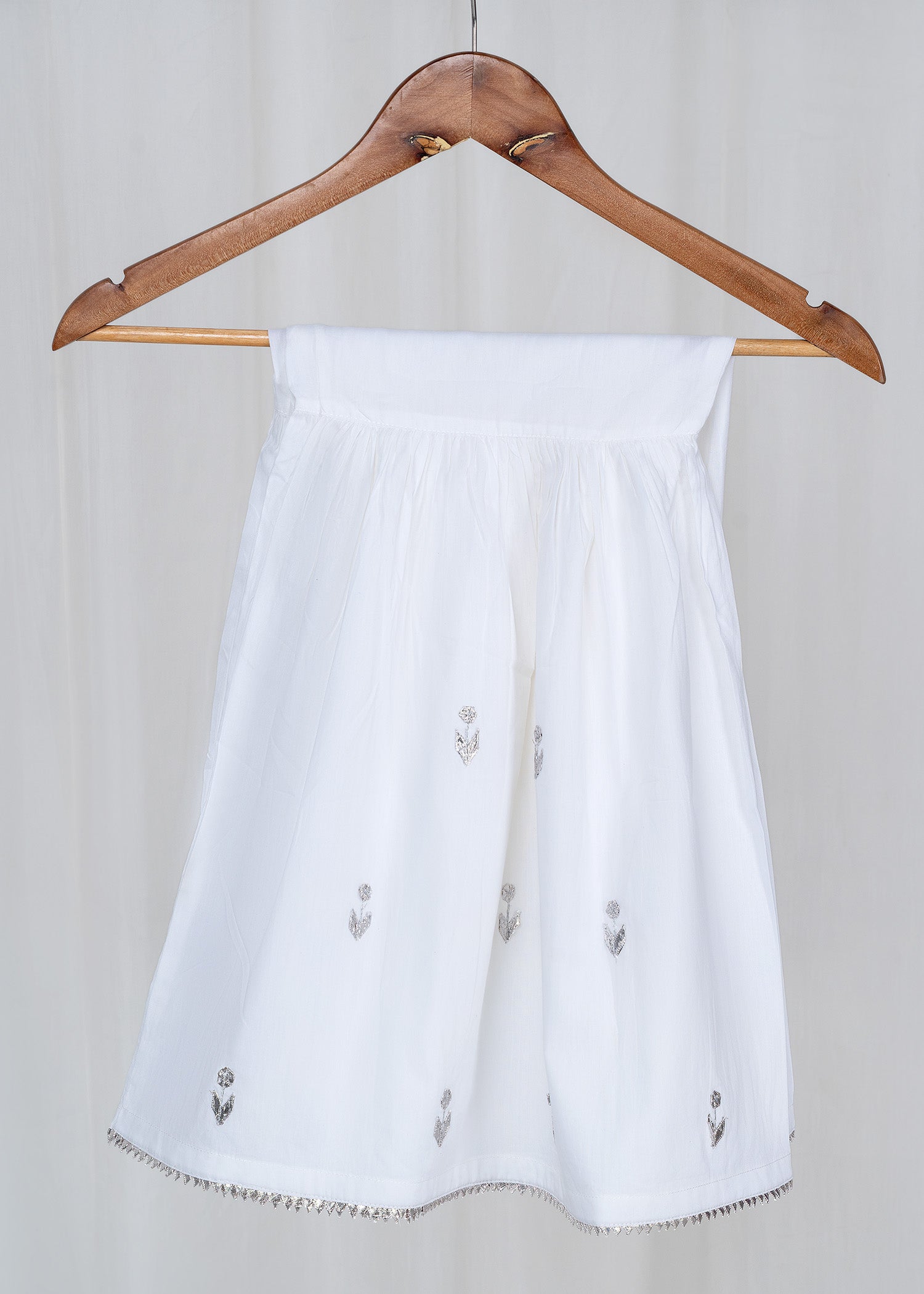 cotton Gharara in White