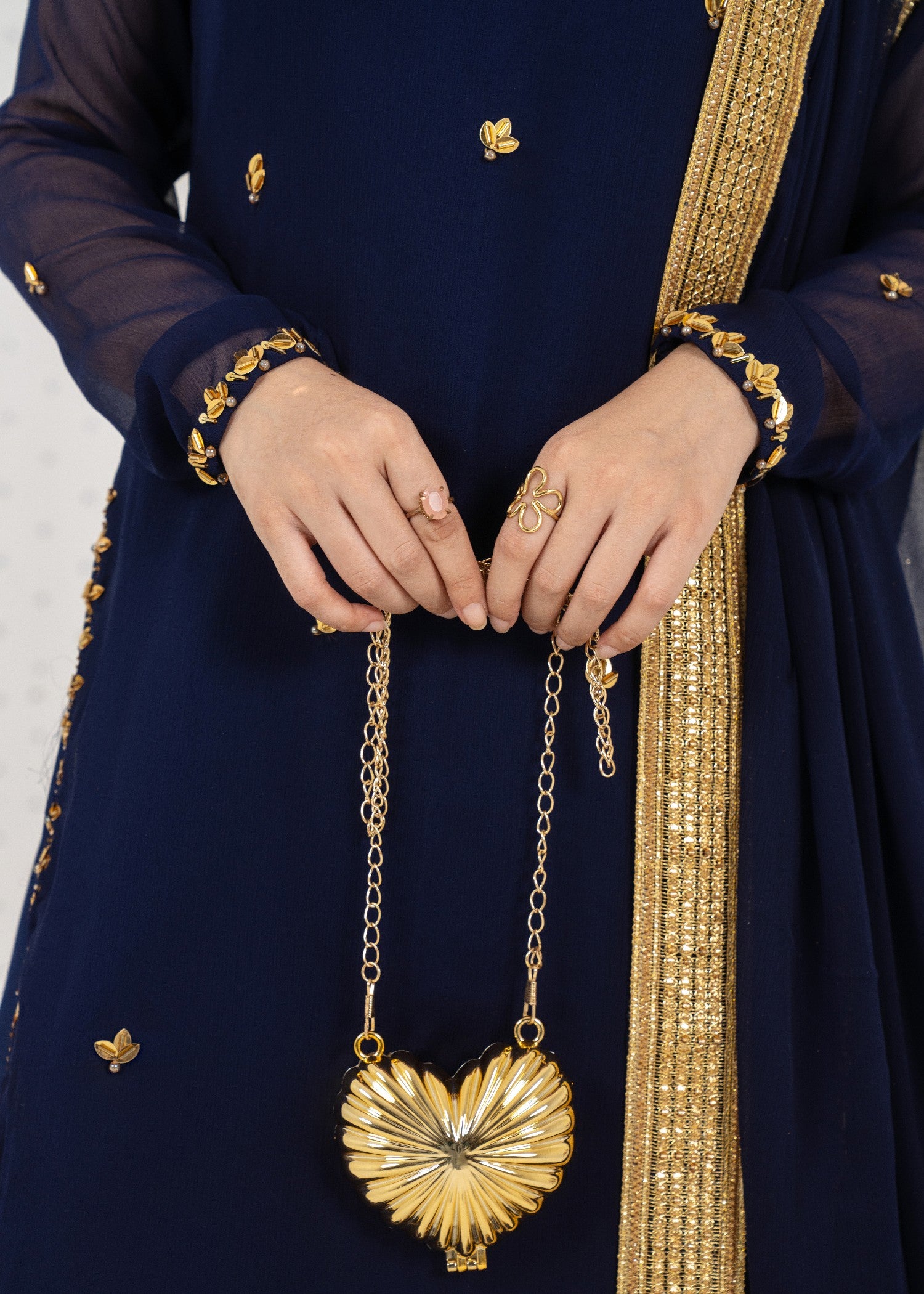chiffon Sharara in Navy blue