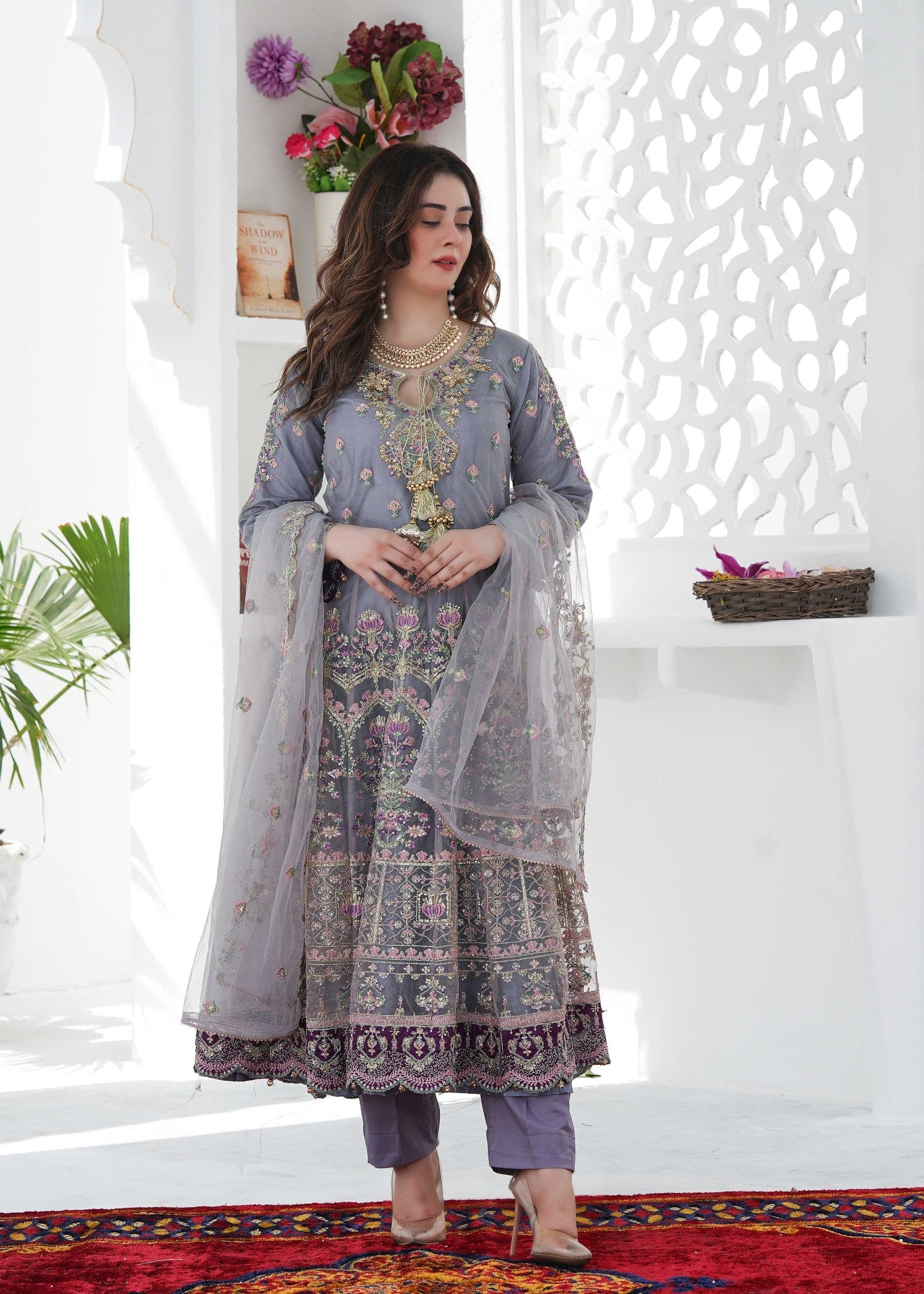 net Maxi in Lavender grey