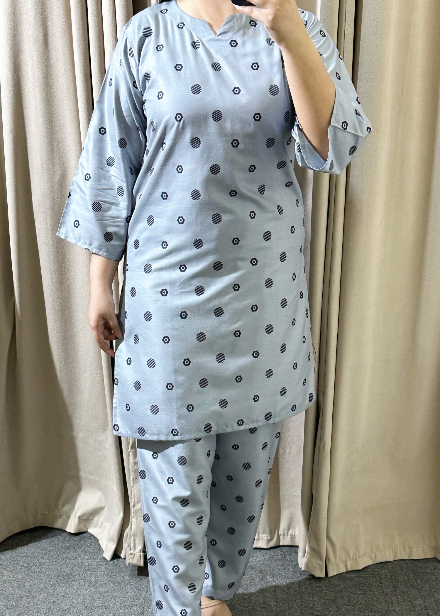 linen Co Ord Sets in Pastel grey
