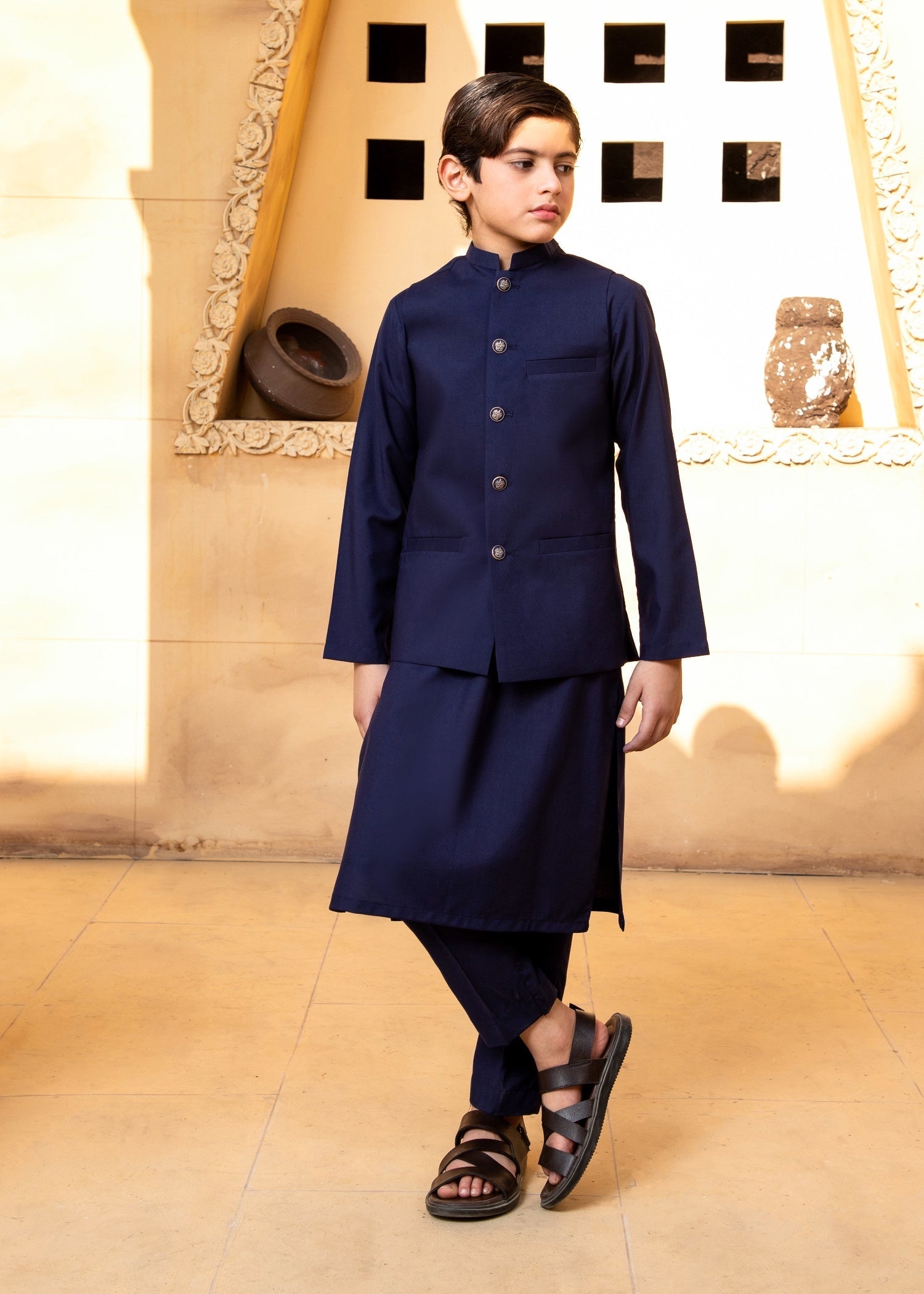 wash & wear Waistcoat in Navy blue