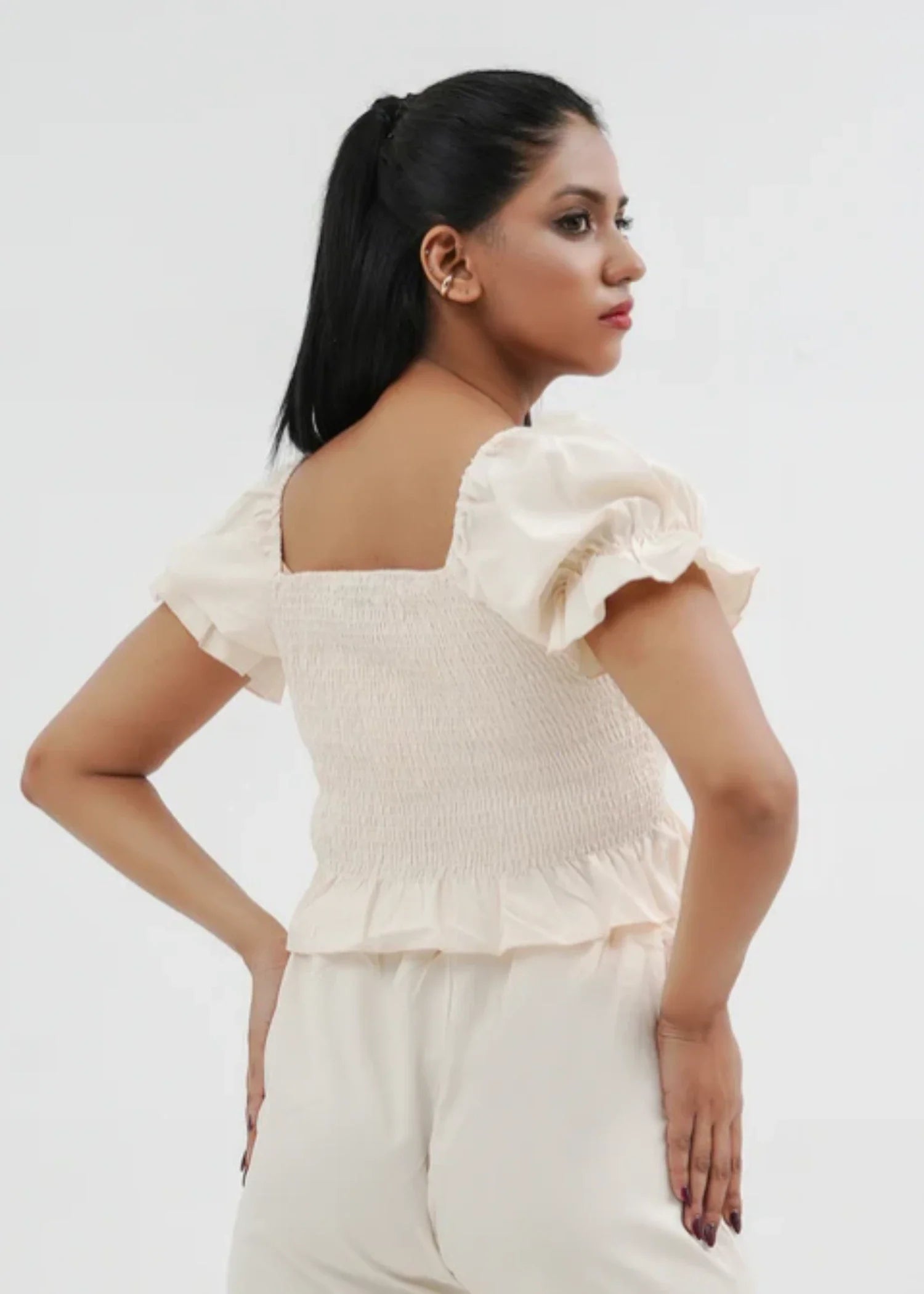 chiffon Co Ord Sets in Off-white