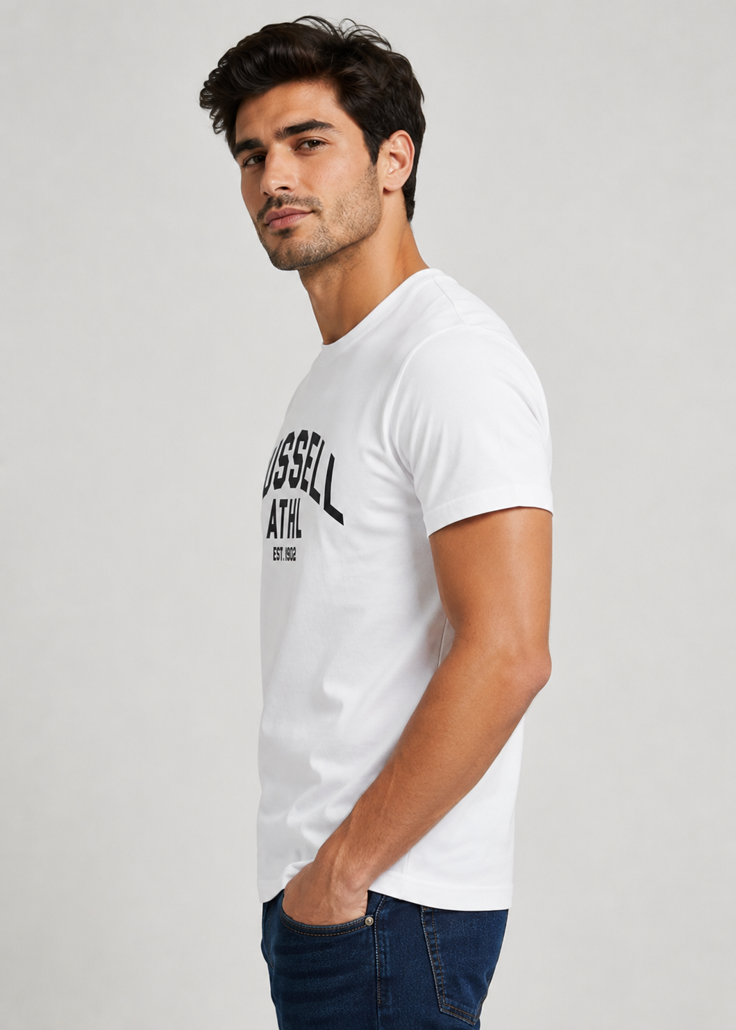 cotton T Shirt in White by Imagination Apparel