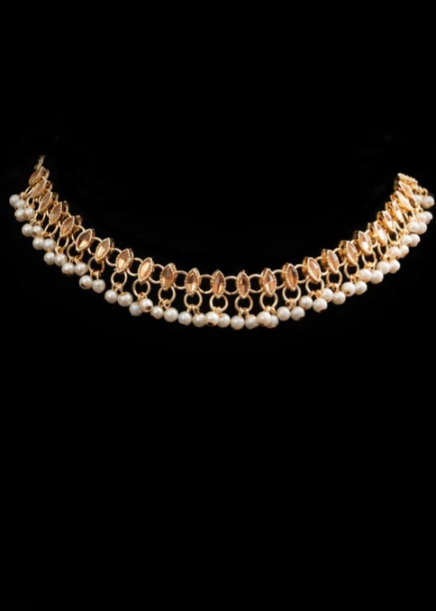 Anklet in Pearl white, golden brown Color by - Trendy Women Anklet LOZ7691