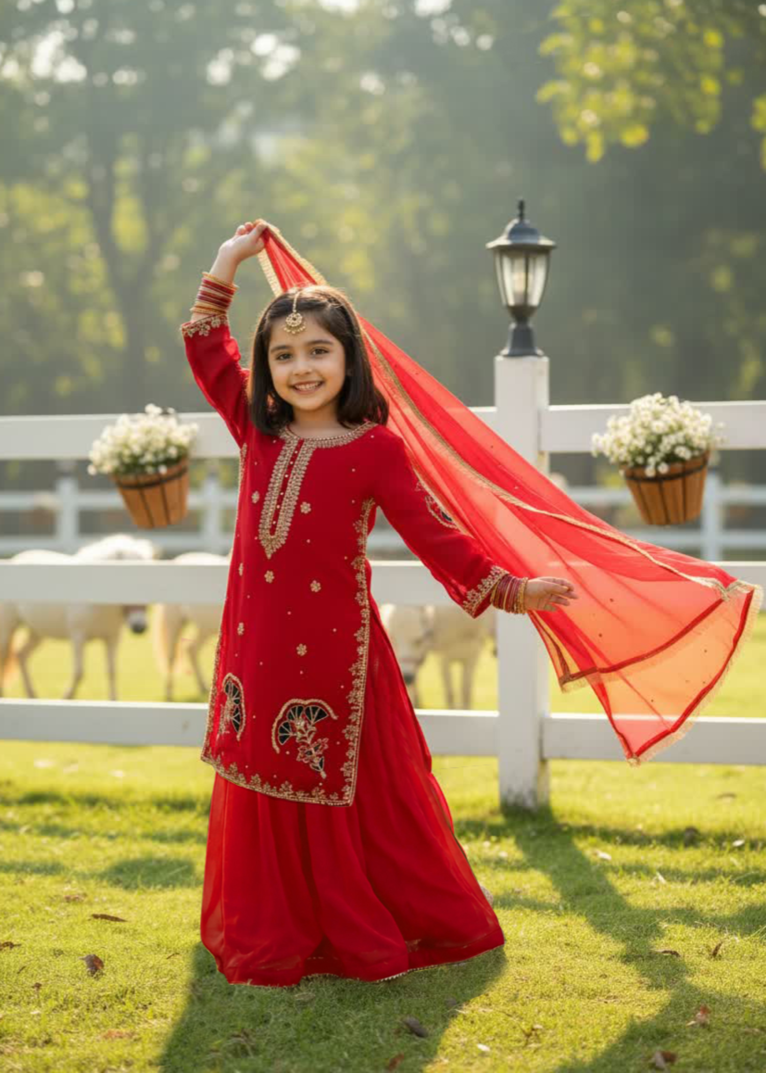chiffon Sharara in Red