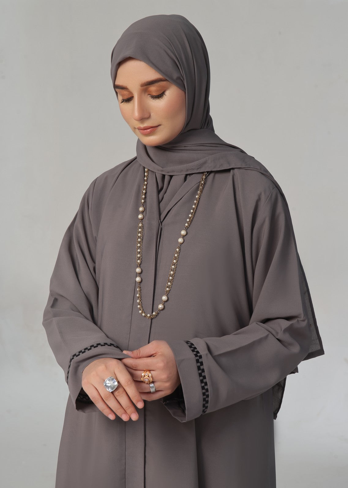 nidha Abaya in Grey
