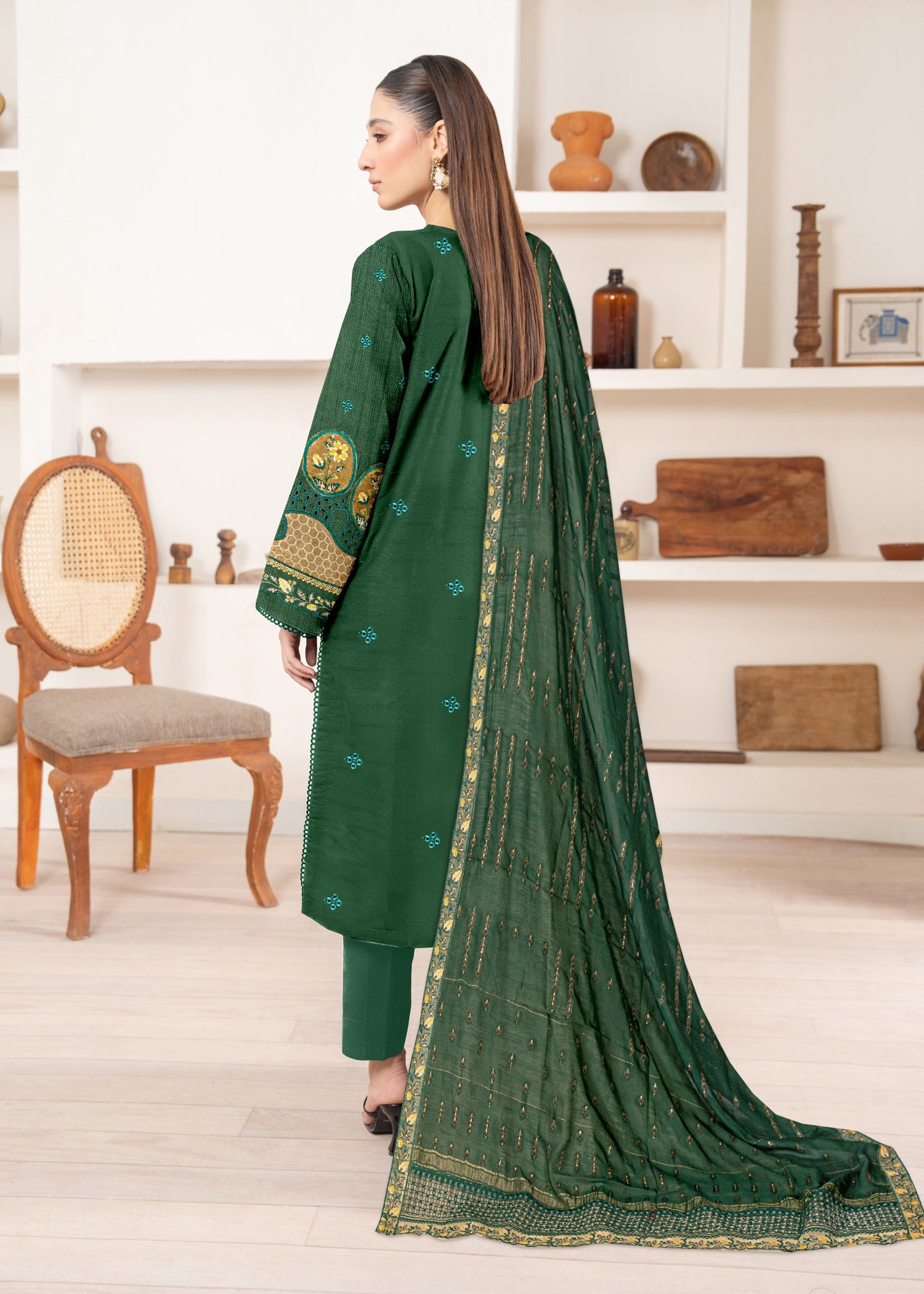viscose Unstitched in Green