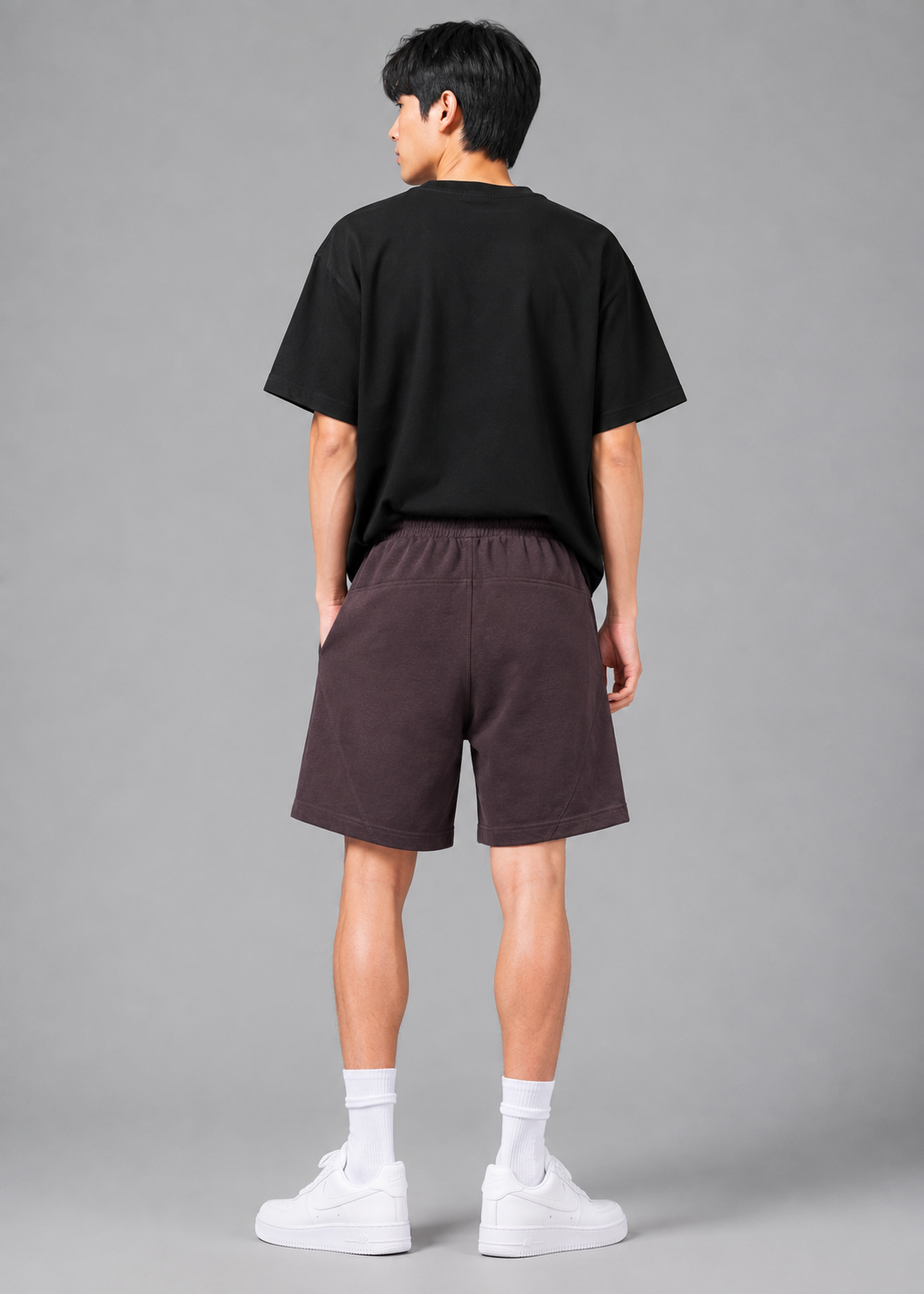 french terry Shorts in Chocolate brown