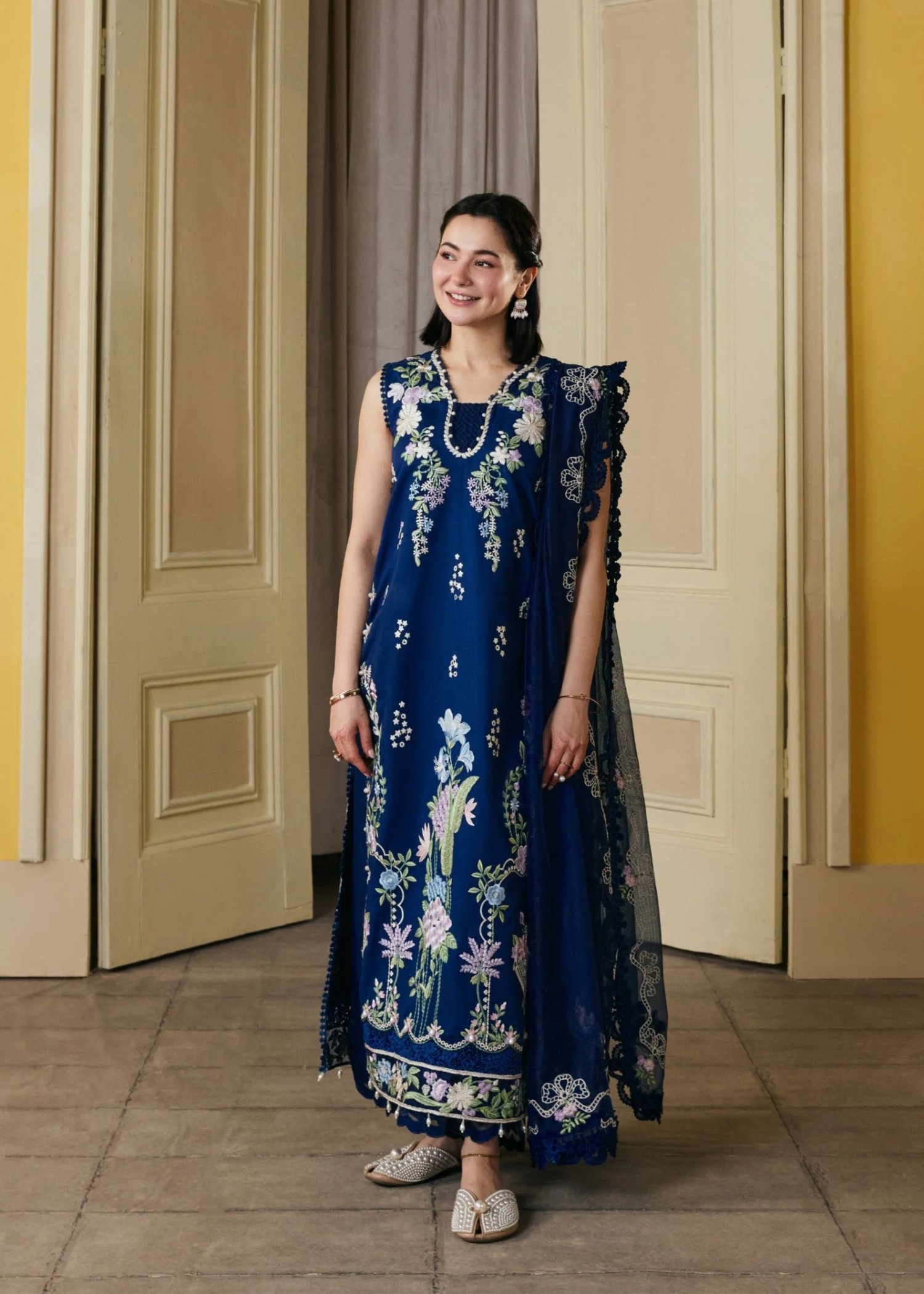lawn Unstitched in Midnight blue