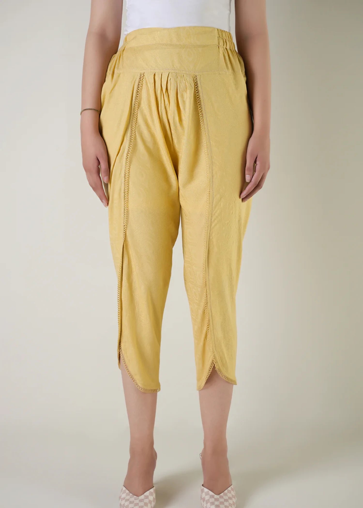 jacquard Shalwar in Yellow