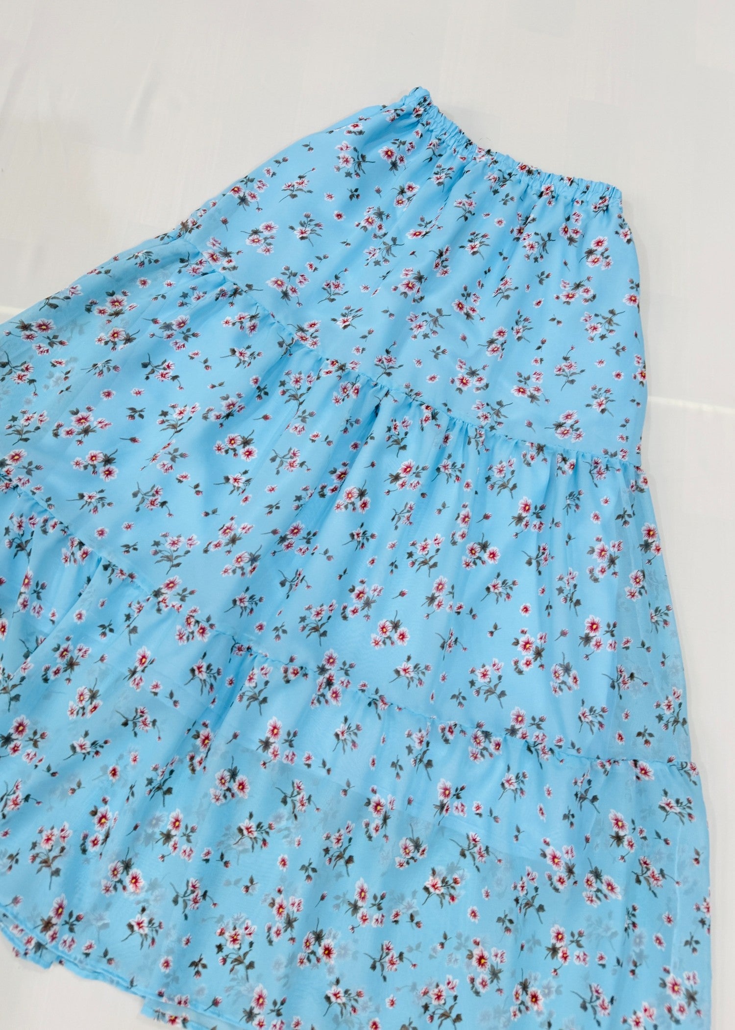 chiffon Skirt in Blue lagoon