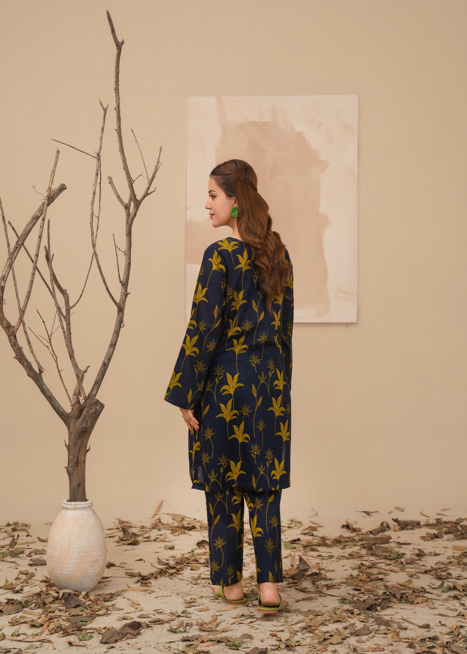 lawn Co Ord Sets in Moonlight blue, goldenrod