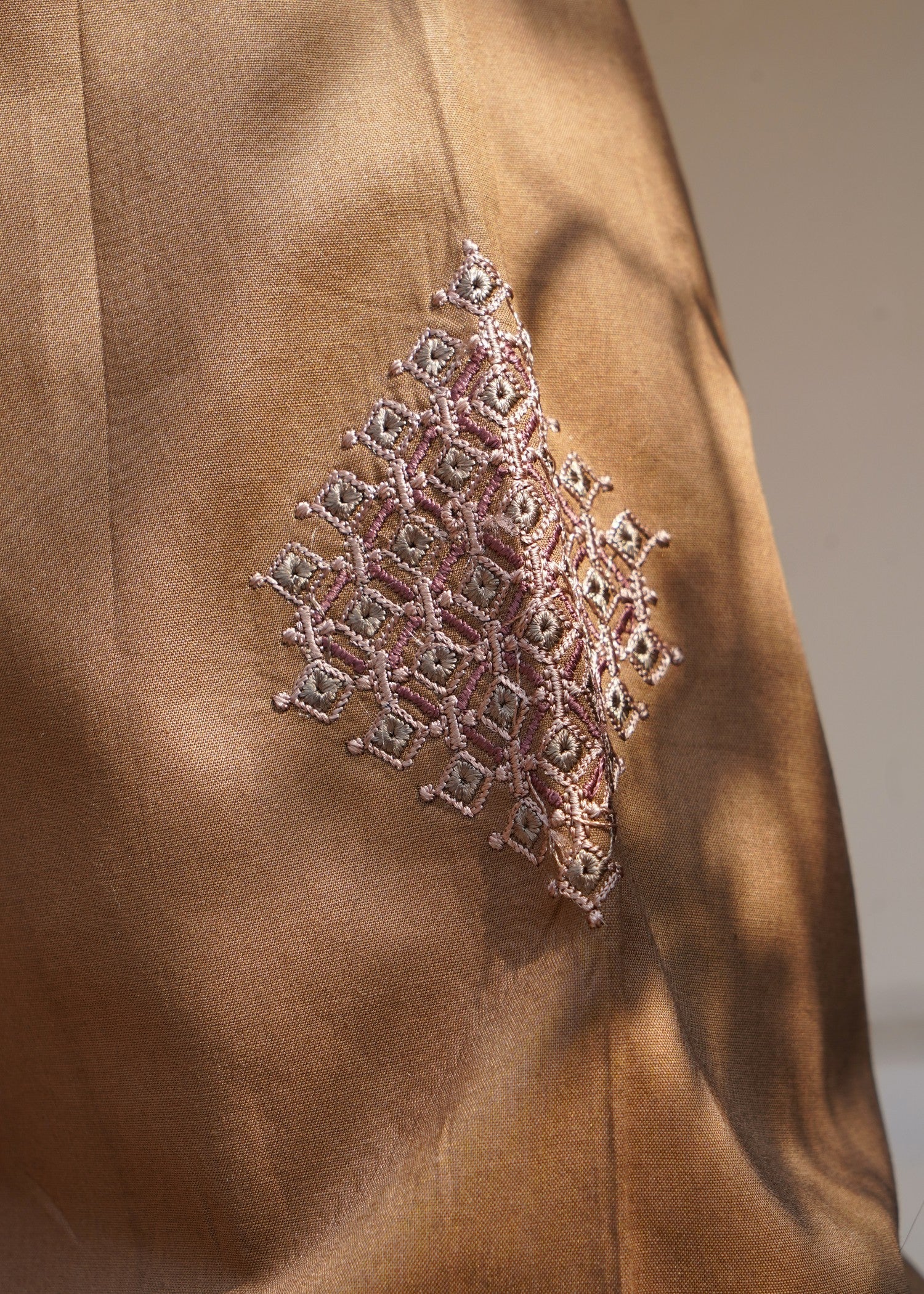 cotton viscose Unstitched in Brown