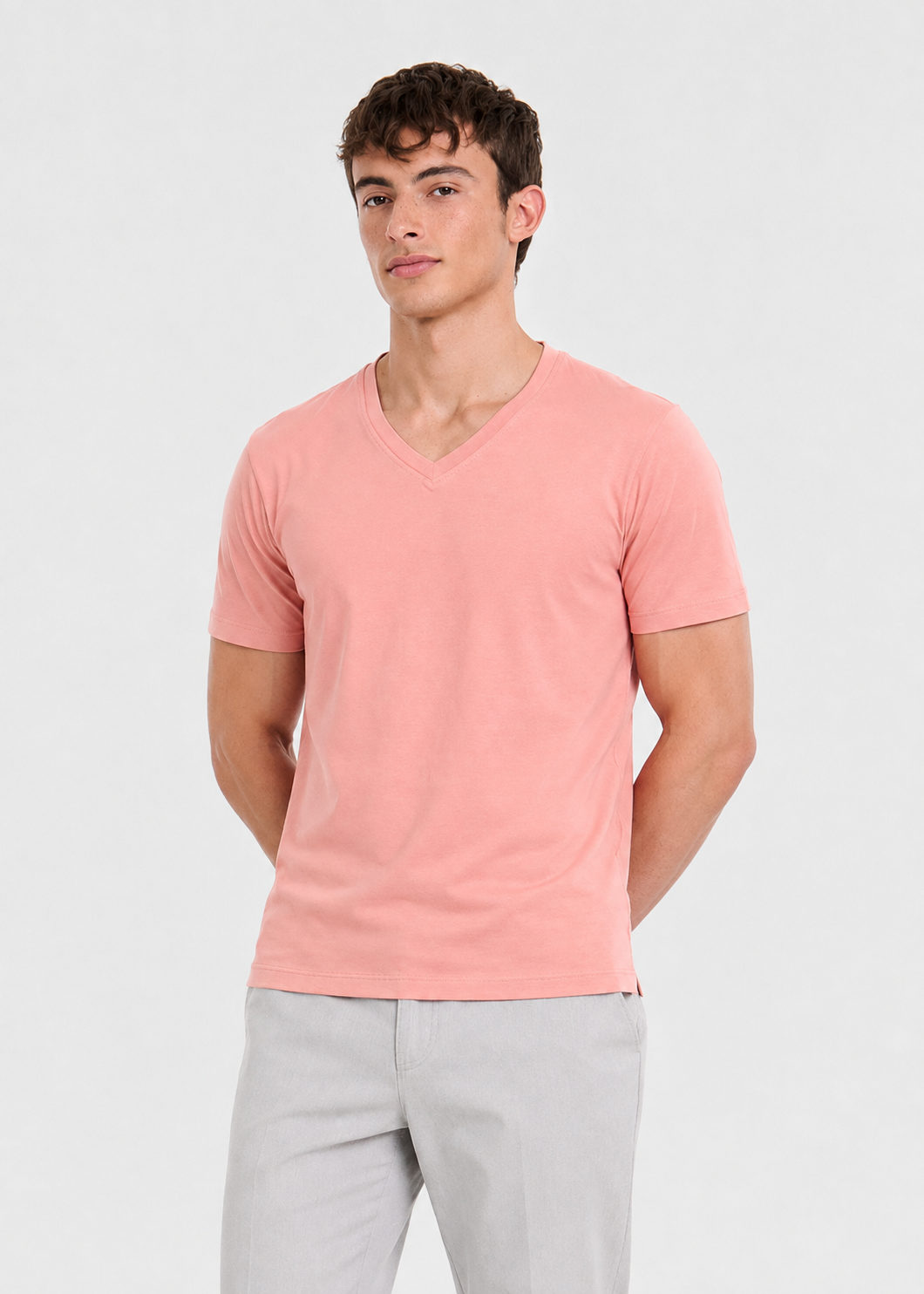 cotton T Shirt in Light pink