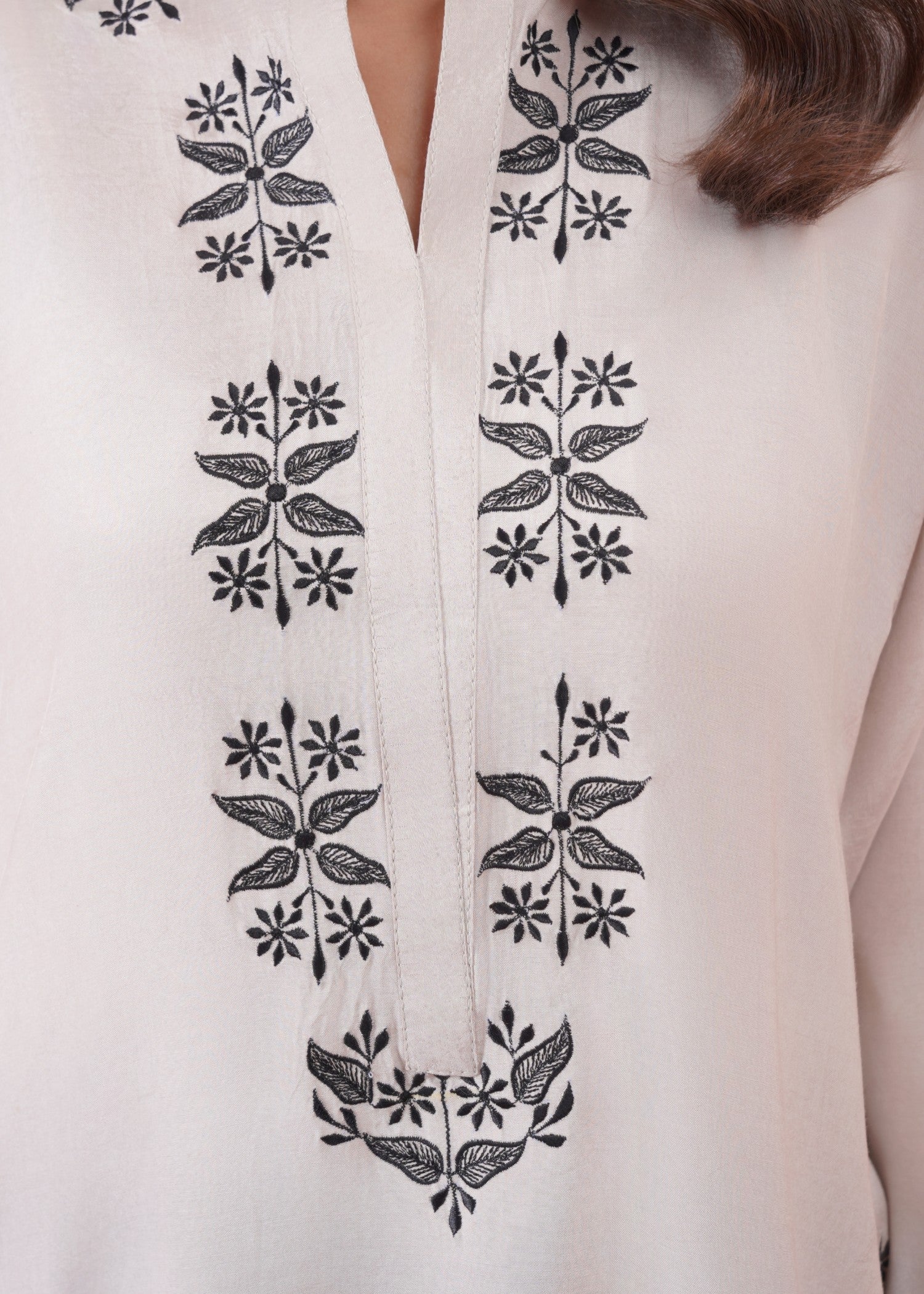 cotton silk Kurti in Cream