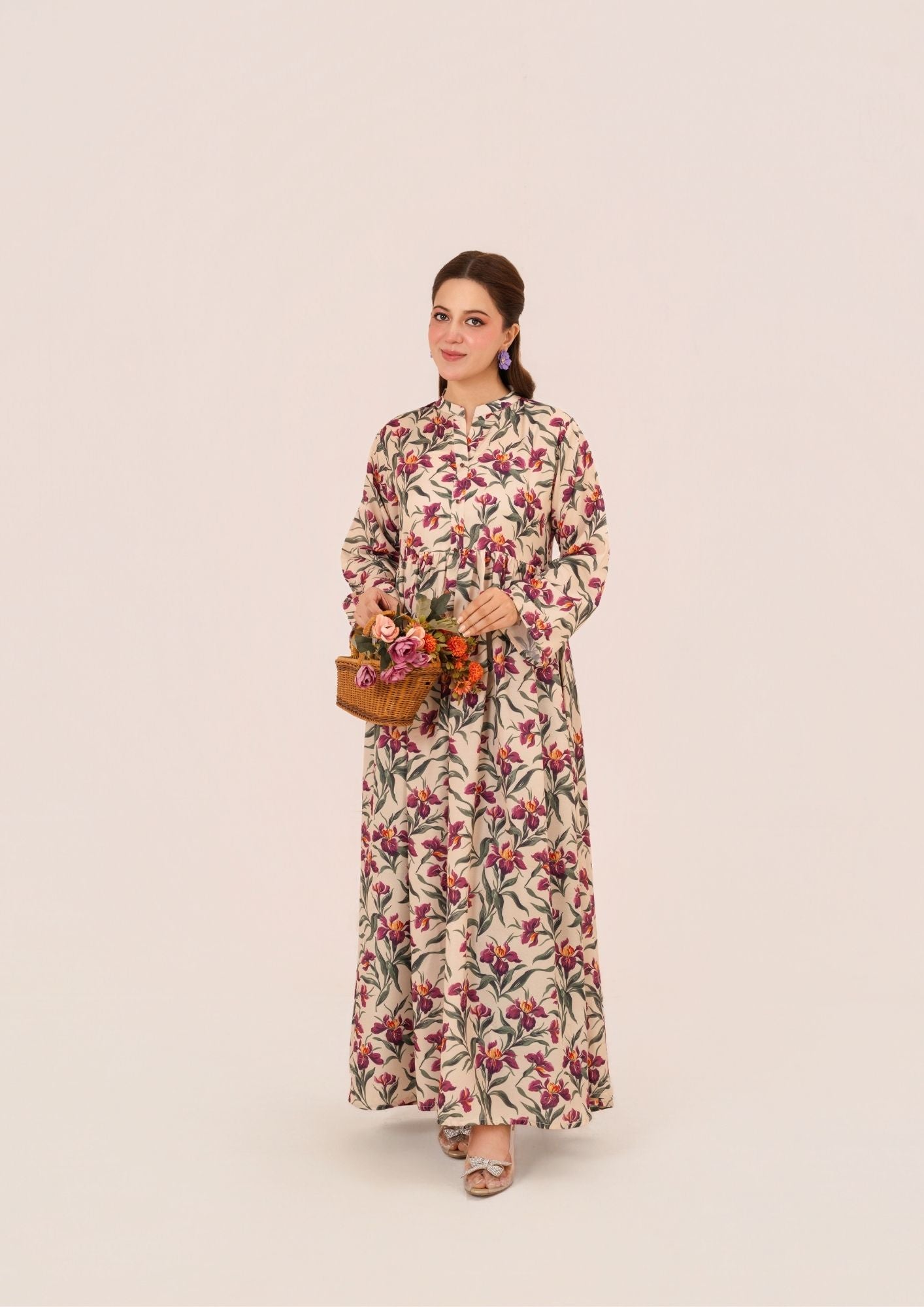 arabic lawn Maxi in Beige