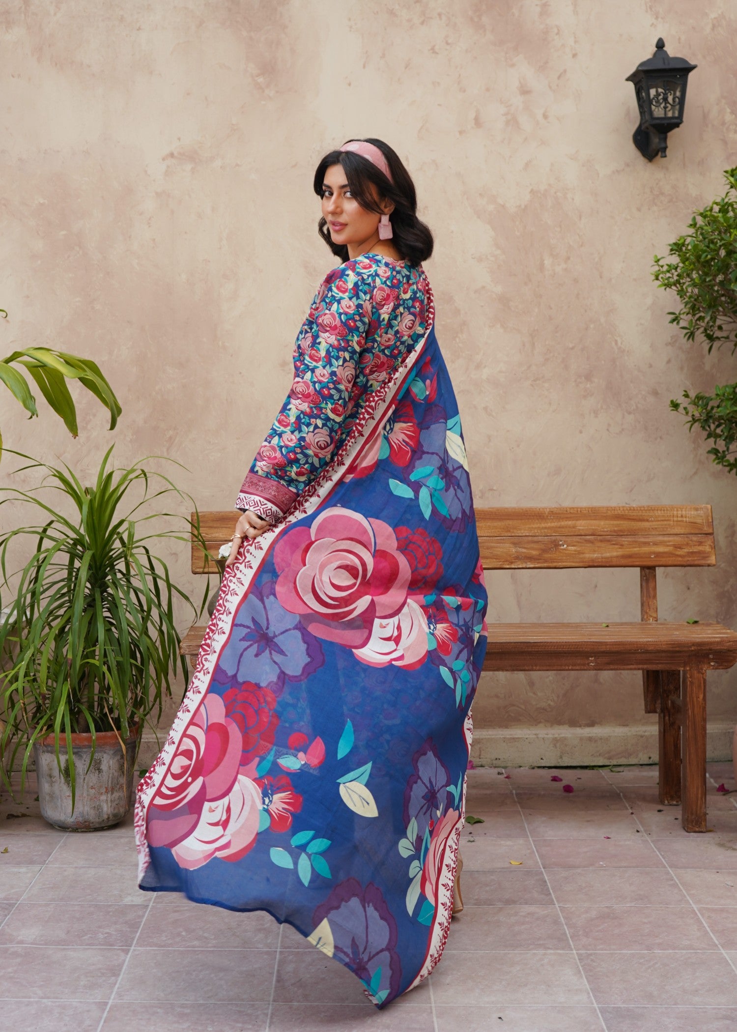 dobby Kurta Set in Azure